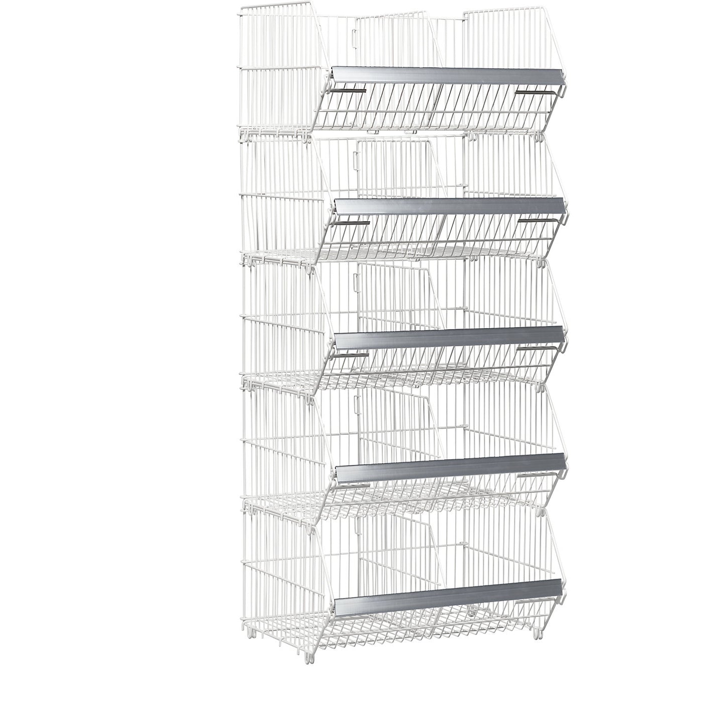 Stacking basket, collapsible, LxWxH 970 x 640 x 400 mm, zinc plated.