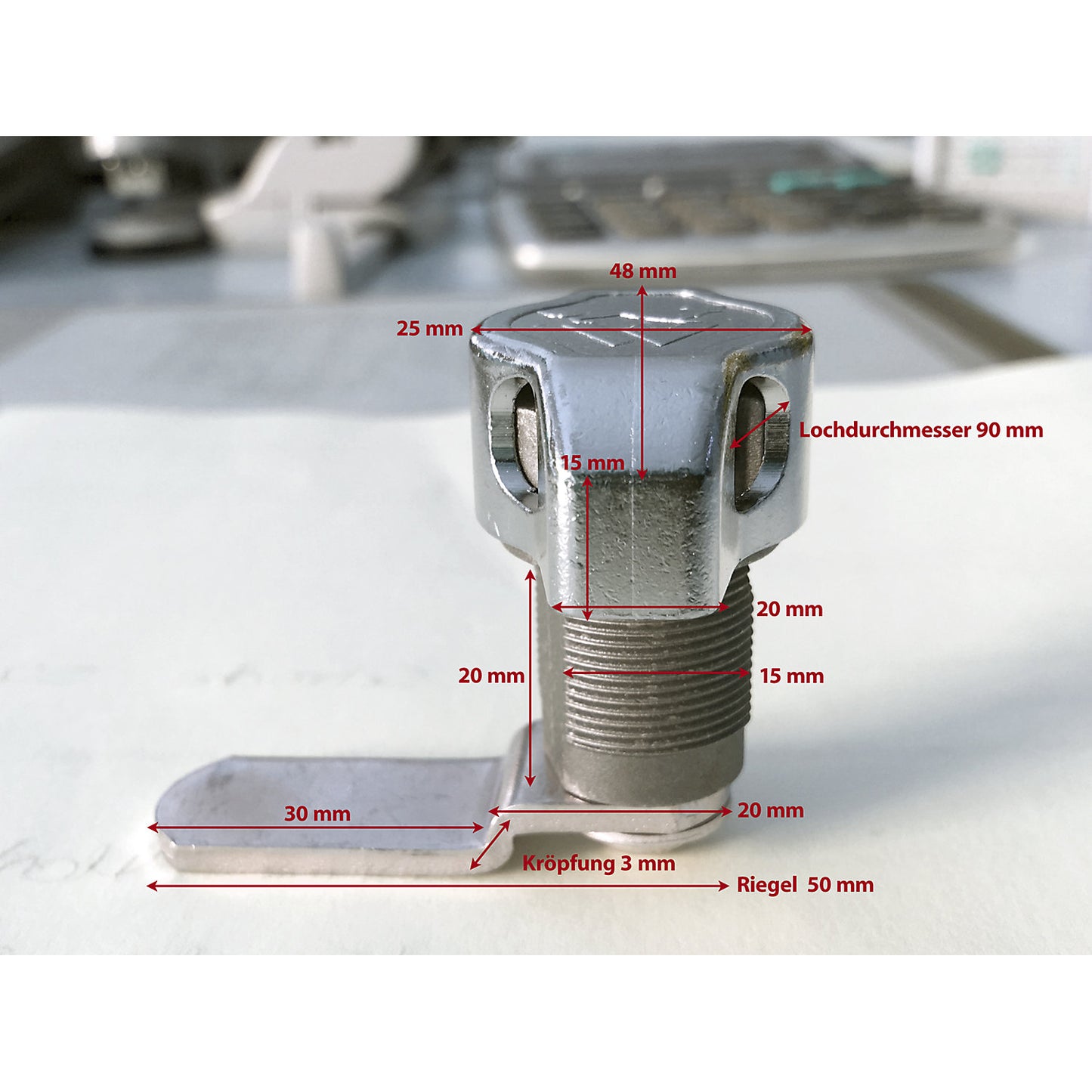 Rotary bolt lock, for padlock, steel.