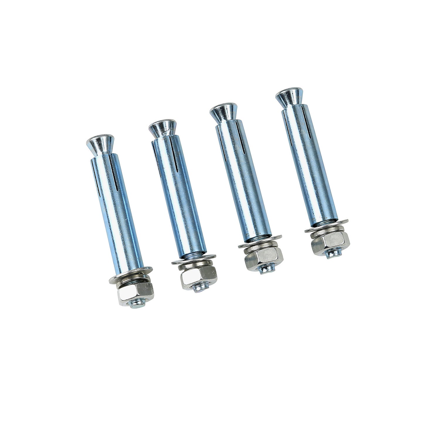 Assembly set for crash protection bollard, 14/110 mm bolt, 4 bolts with special plugs.