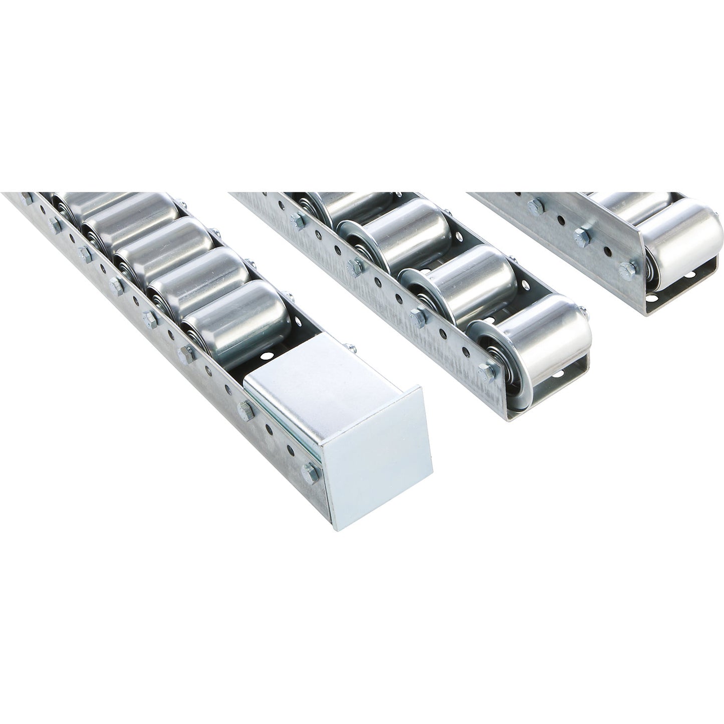 End stop for roller tracks, pack of 10, sliding, fits on Ø 50 mm, 1+ packs.