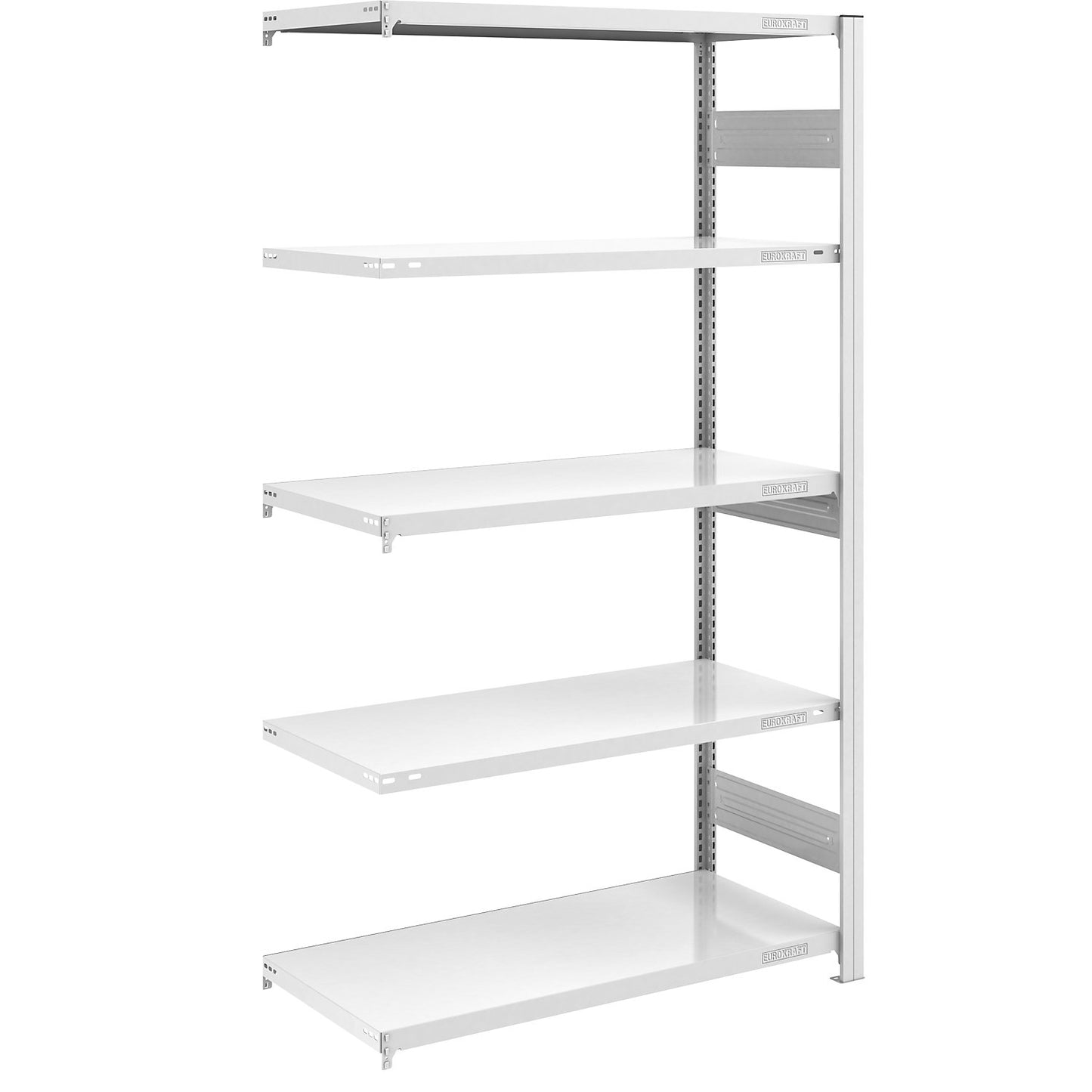 Heavy duty boltless shelving unit, double-sided, HxWxD 2000 x 1000 x 600 mm, grey, extension shelf unit.