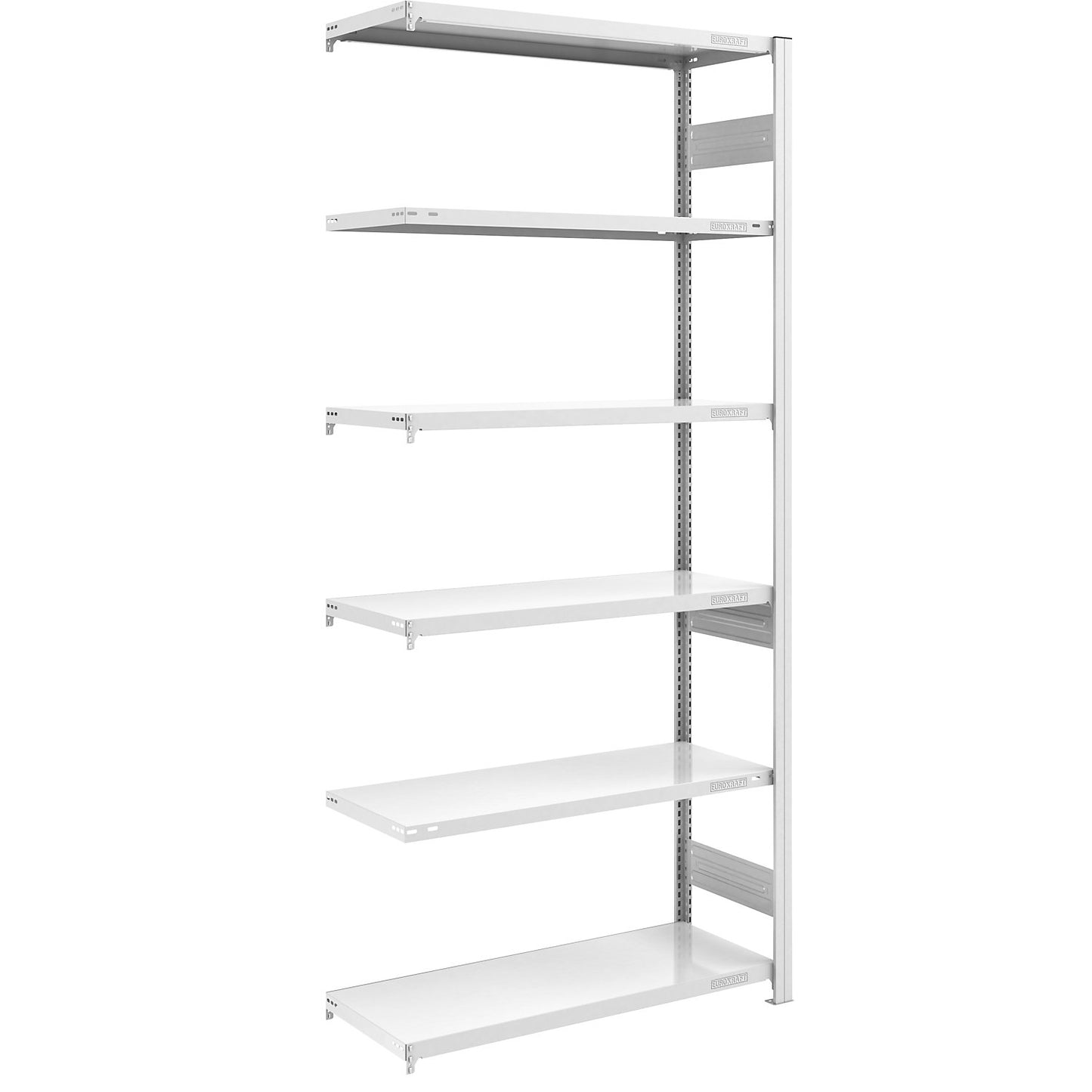Heavy duty boltless shelving unit, double-sided, HxWxD 2500 x 1000 x 500 mm, grey, extension shelf unit.