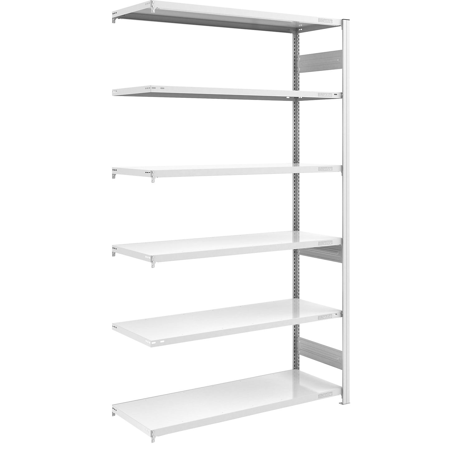 Heavy duty boltless shelving unit, double-sided, HxWxD 2500 x 1300 x 600 mm, grey, extension shelf unit.