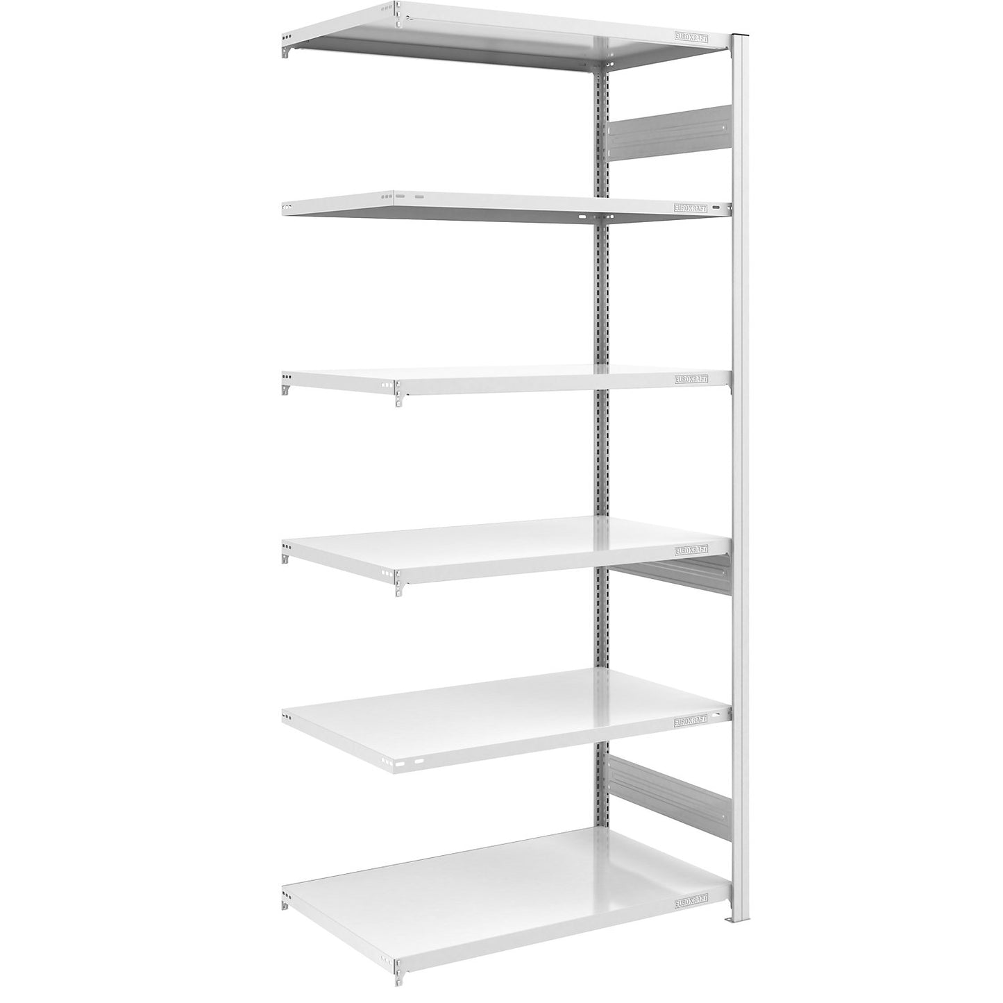 Heavy duty boltless shelving unit, double-sided, HxWxD 2500 x 1000 x 800 mm, grey, extension shelf unit.
