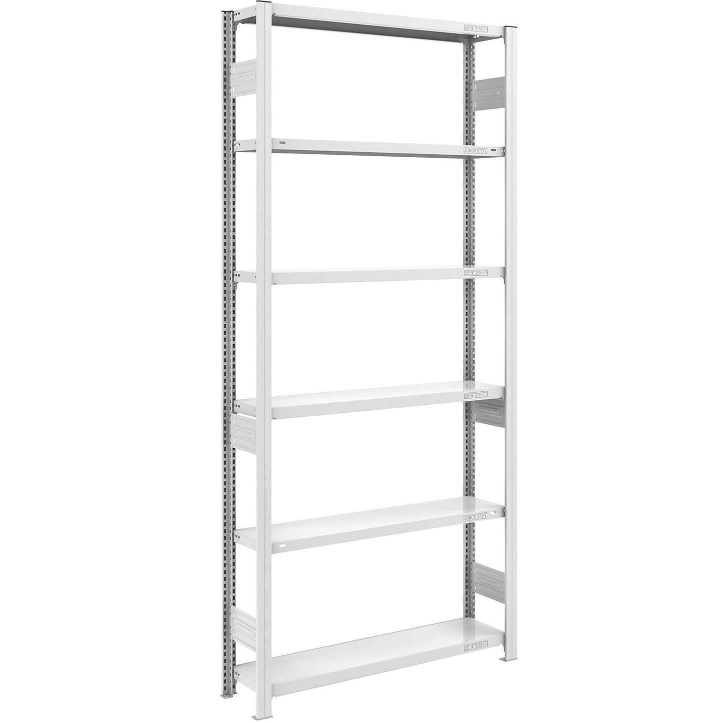 Heavy duty boltless shelving unit, double-sided, HxWxD 2500 x 1000 x 300 mm, grey, standard shelf unit.