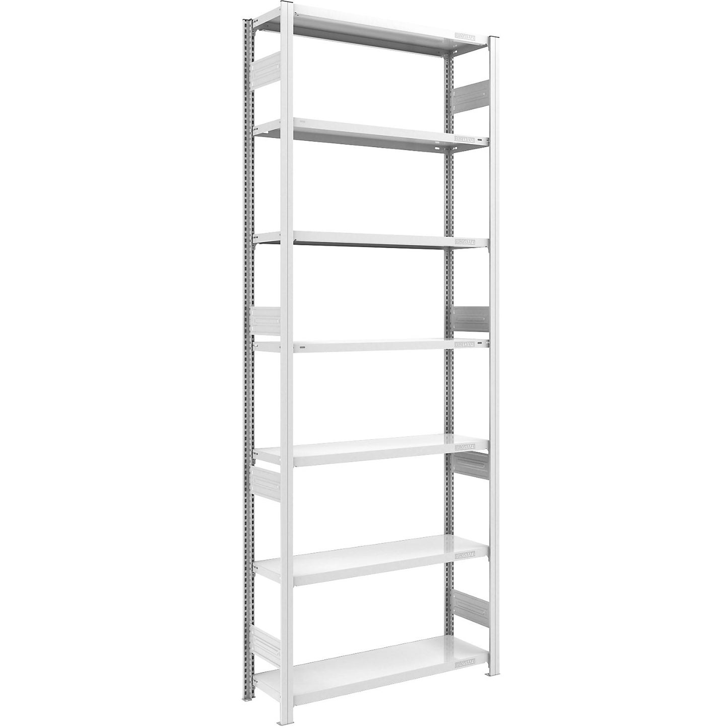 Heavy duty boltless shelving unit, double-sided, HxWxD 3000 x 1000 x 400 mm, grey, standard shelf unit.