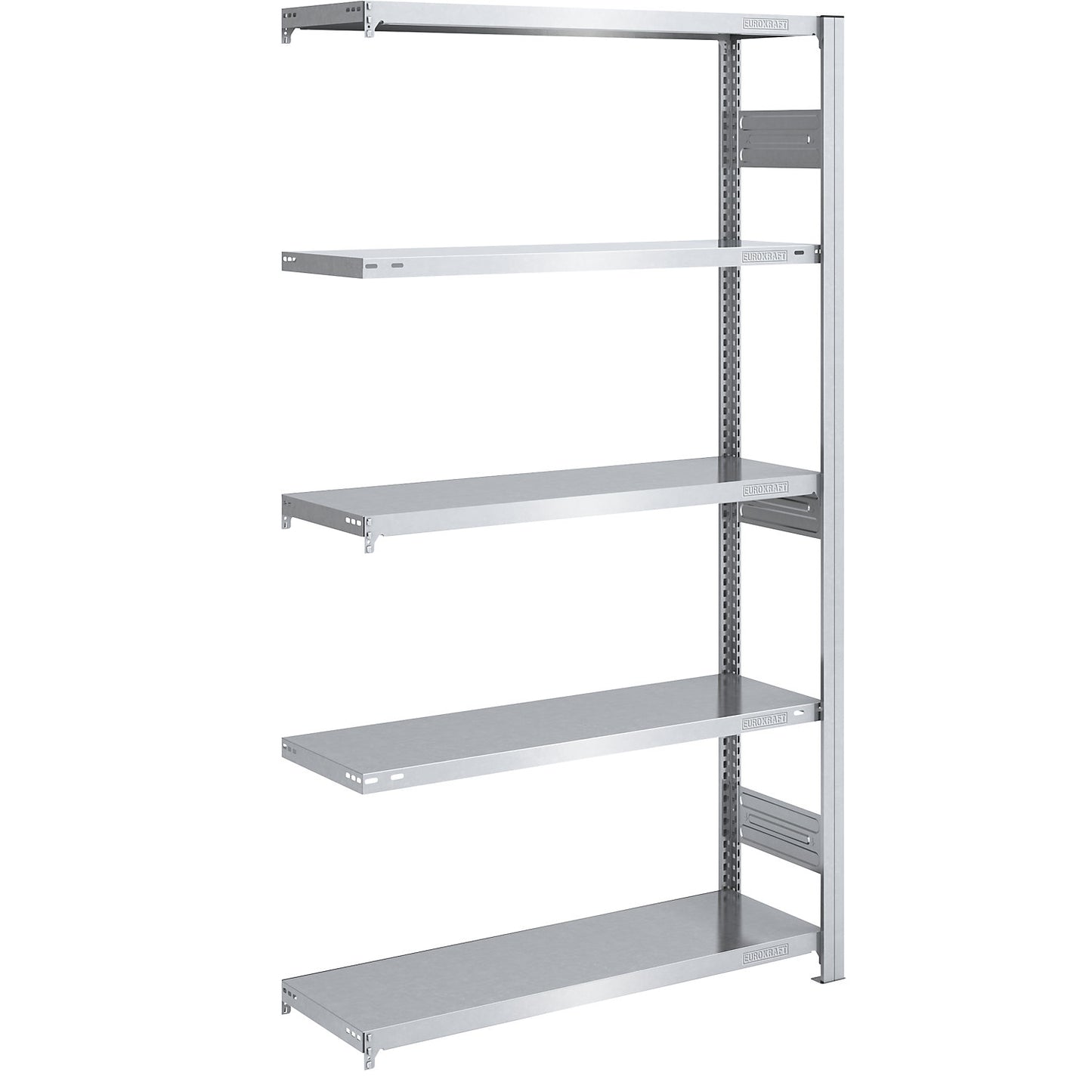 Heavy duty boltless shelving unit, double-sided, HxWxD 2000 x 1000 x 400 mm, zinc plated, extension shelf unit.