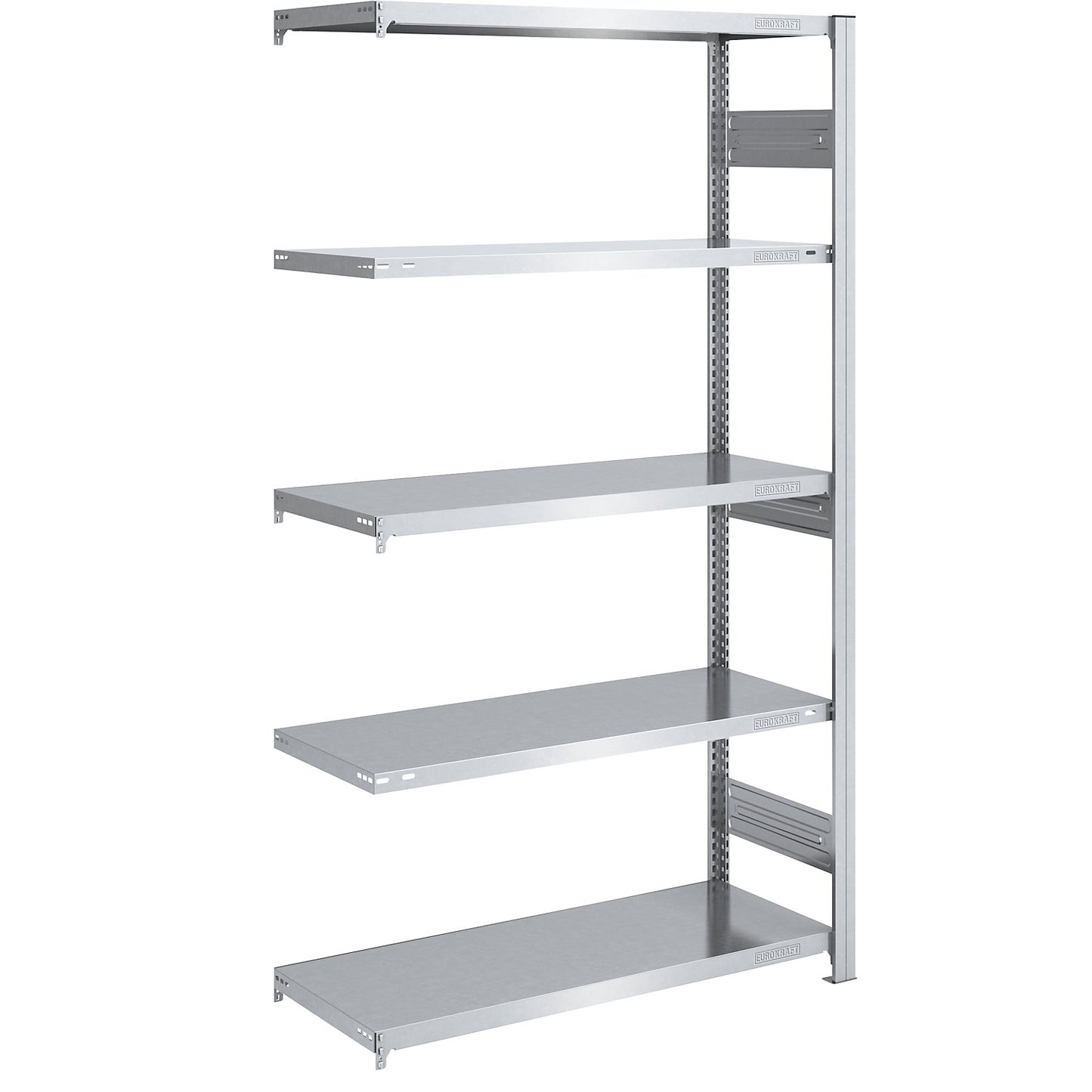 Heavy duty boltless shelving unit, double-sided, HxWxD 2000 x 1000 x 500 mm, zinc plated, extension shelf unit.