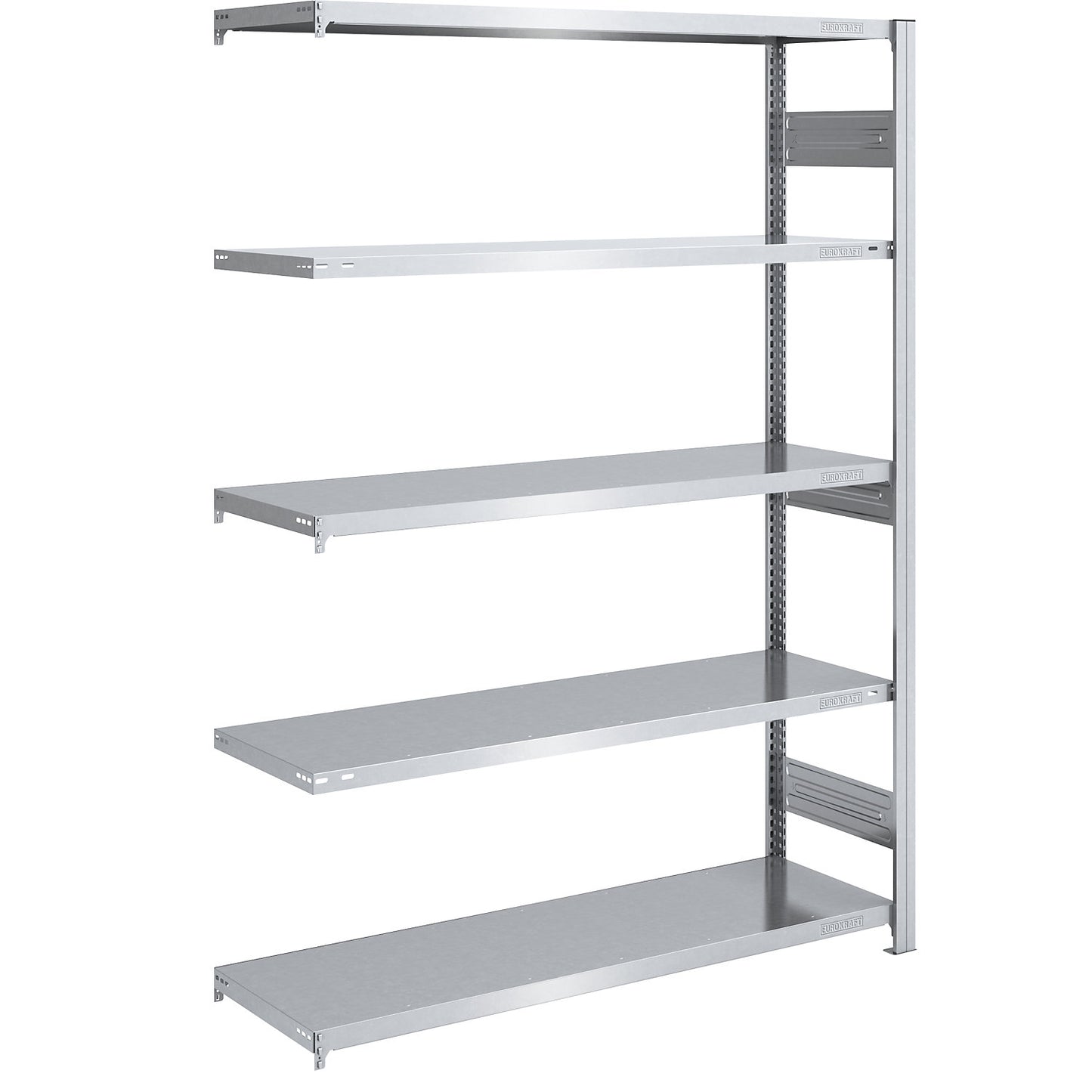 Heavy duty boltless shelving unit, double-sided, HxWxD 2000 x 1300 x 500 mm, zinc plated, extension shelf unit.