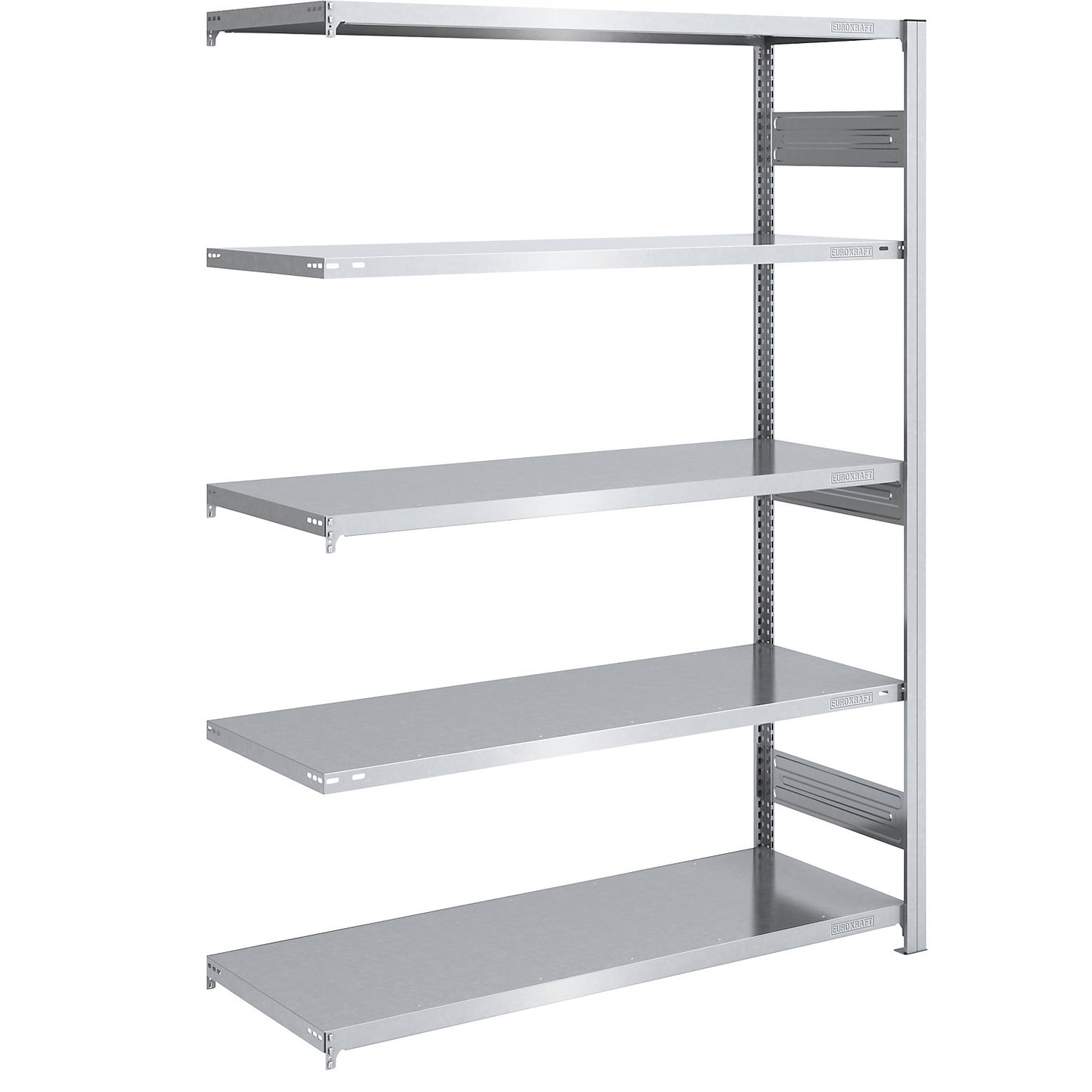 Heavy duty boltless shelving unit, double-sided, HxWxD 2000 x 1300 x 600 mm, zinc plated, extension shelf unit.
