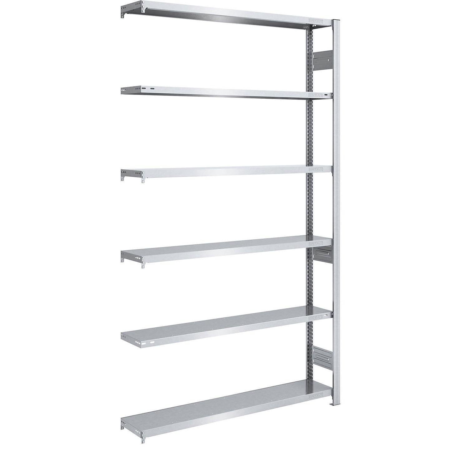 Heavy duty boltless shelving unit, double-sided, HxWxD 2500 x 1300 x 300 mm, zinc plated, extension shelf unit.