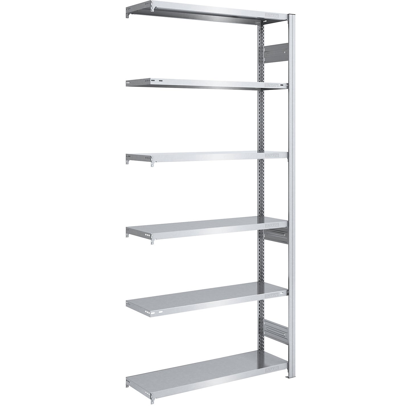 Heavy duty boltless shelving unit, double-sided, HxWxD 2500 x 1000 x 400 mm, zinc plated, extension shelf unit.
