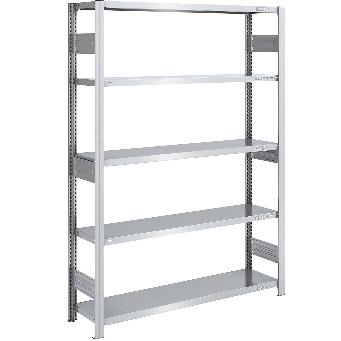 Heavy duty boltless shelving unit, double-sided, HxWxD 2000 x 1300 x 400 mm, zinc plated, standard shelf unit.