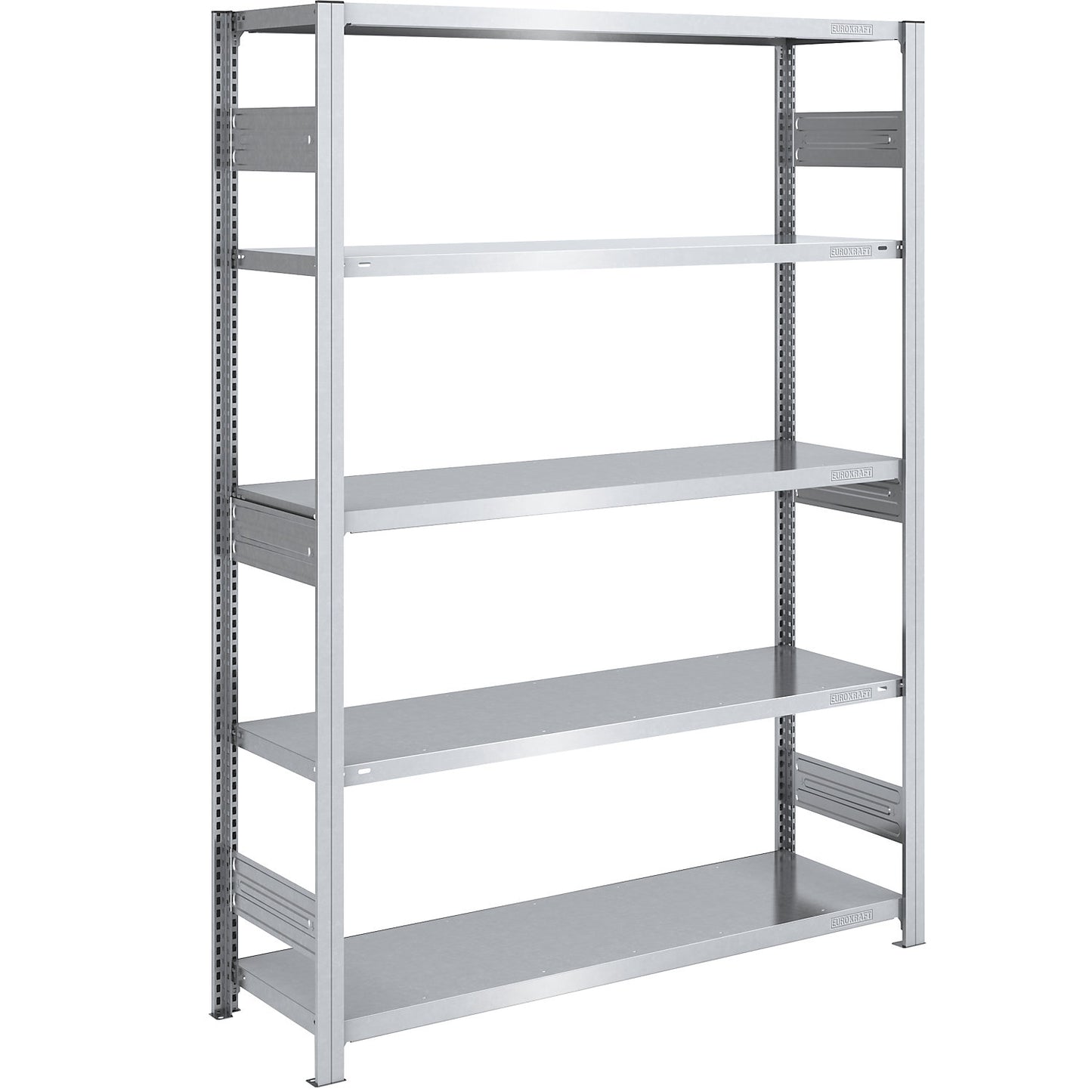 Heavy duty boltless shelving unit, double-sided, HxWxD 2000 x 1300 x 500 mm, zinc plated, standard shelf unit.
