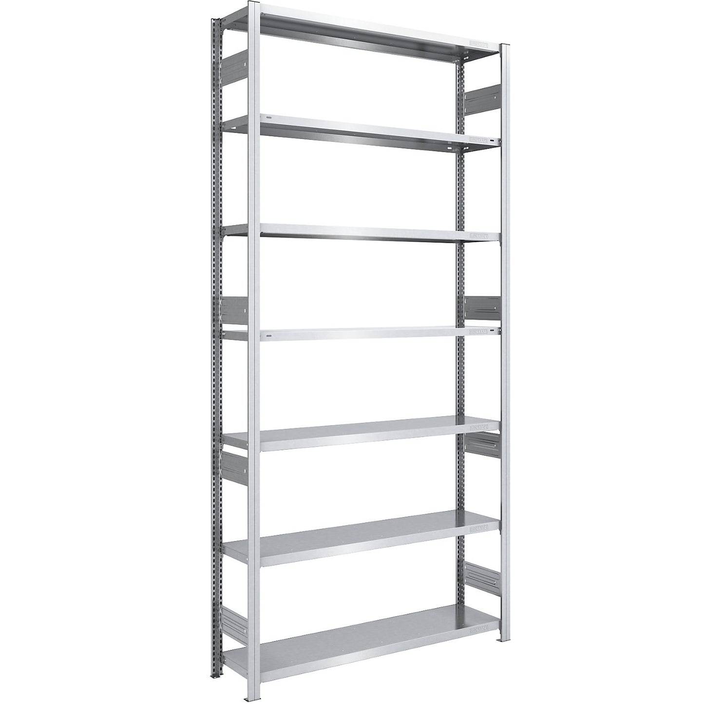 Heavy duty boltless shelving unit, double-sided, HxWxD 3000 x 1300 x 400 mm, zinc plated, standard shelf unit.
