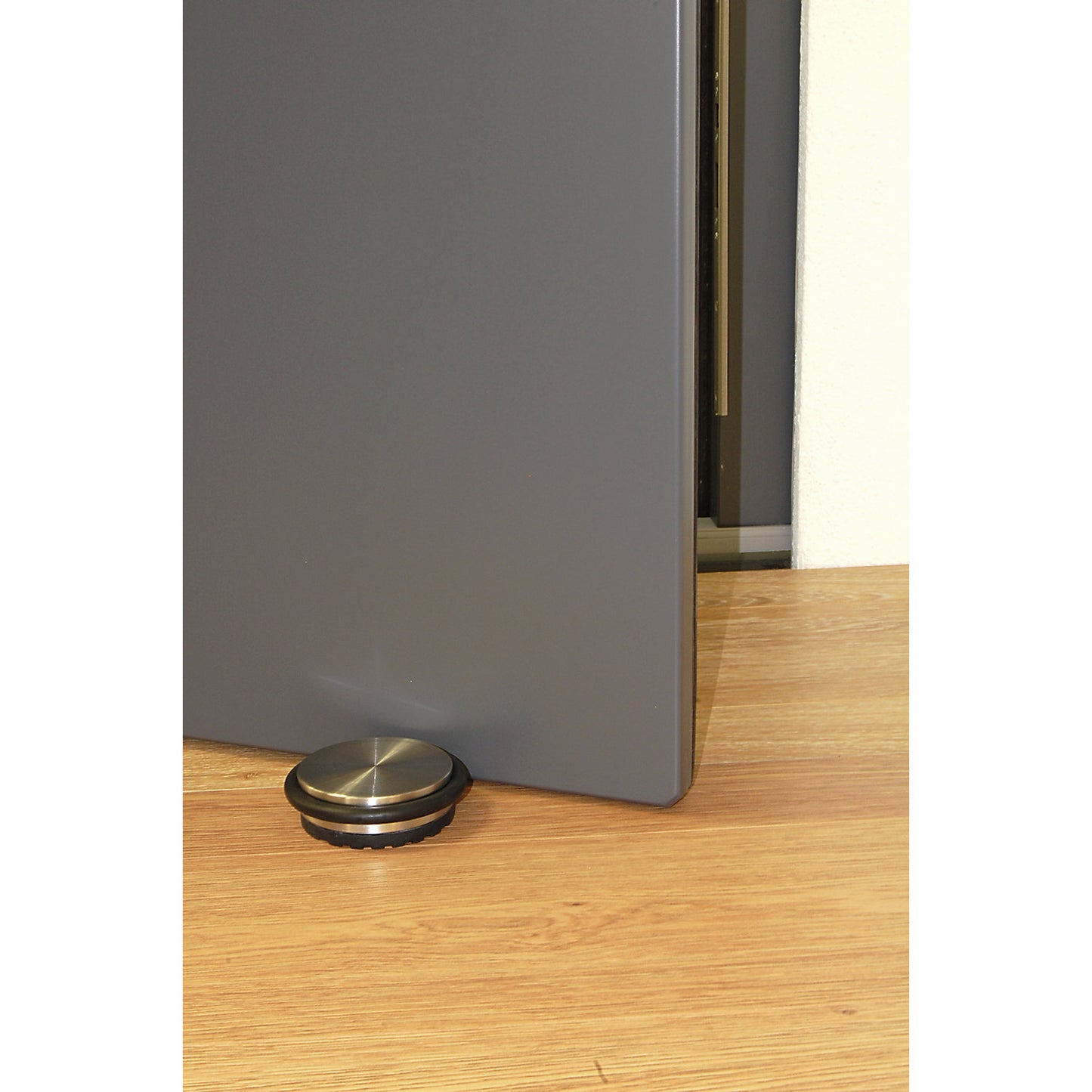BIG DISK floor mounted door stopper, Ø 98 mm, pack of 4, height 30 mm.