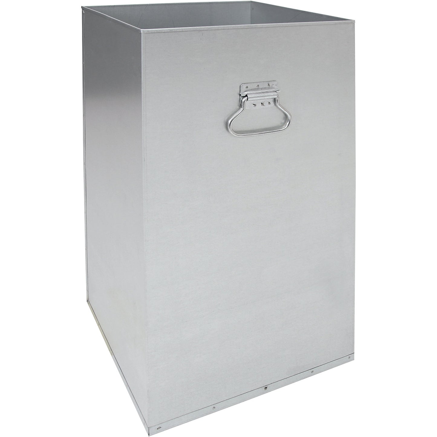 Recyclable waste container, manually operated access flap, with waste bag holder, capacity 120 L, grey aluminium/structure.