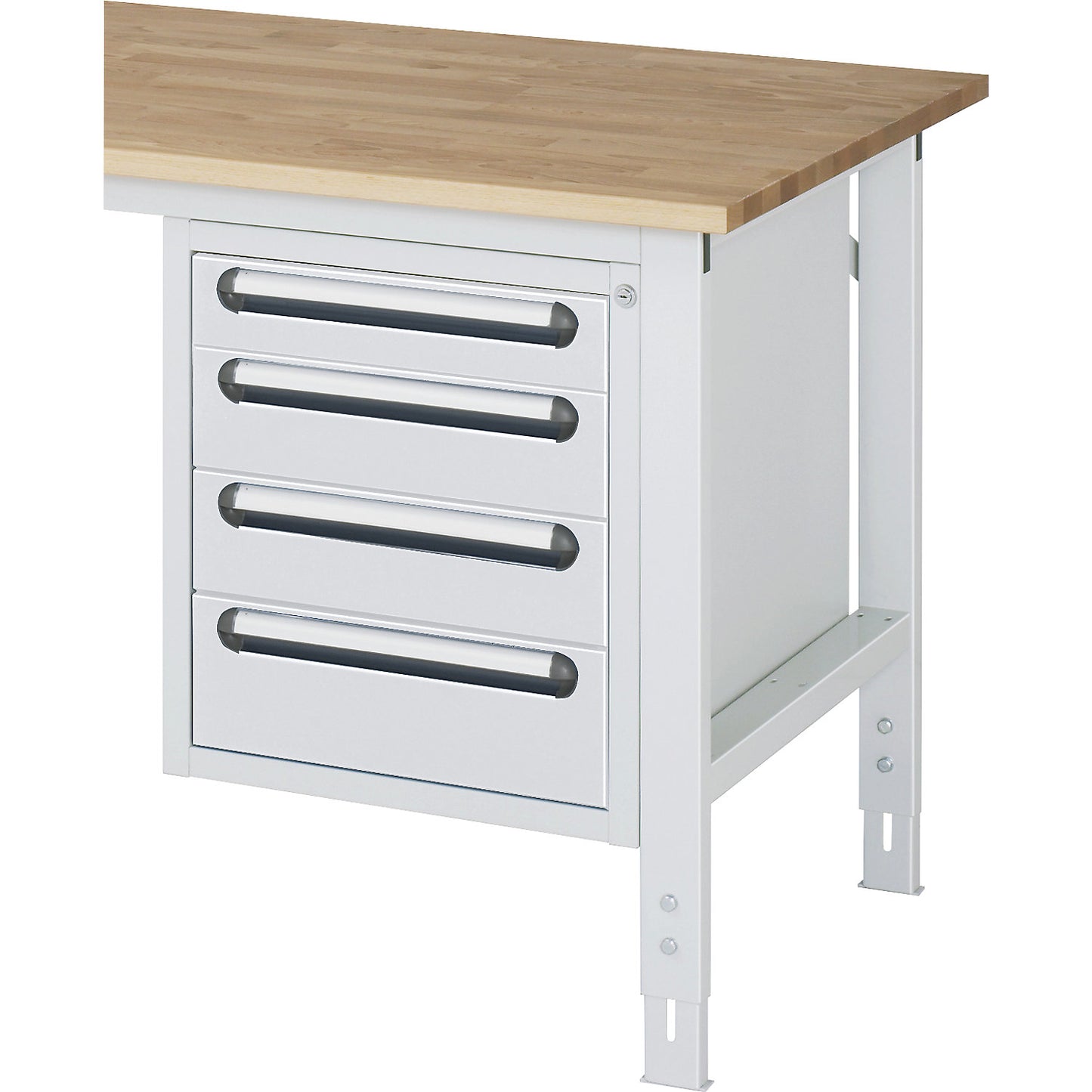 Add-on drawer unit, height 545 mm, 4 drawers, light grey.