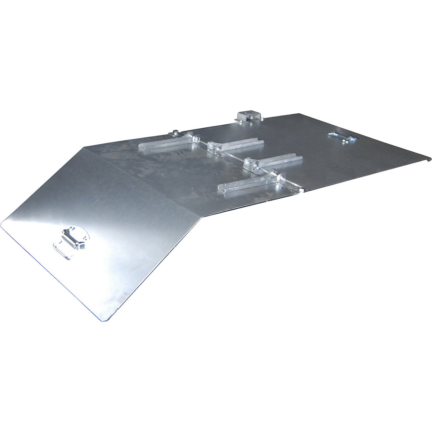 Lid for extremely low tilting skips, for skip capacity 0.23 m³, opens on two sides.