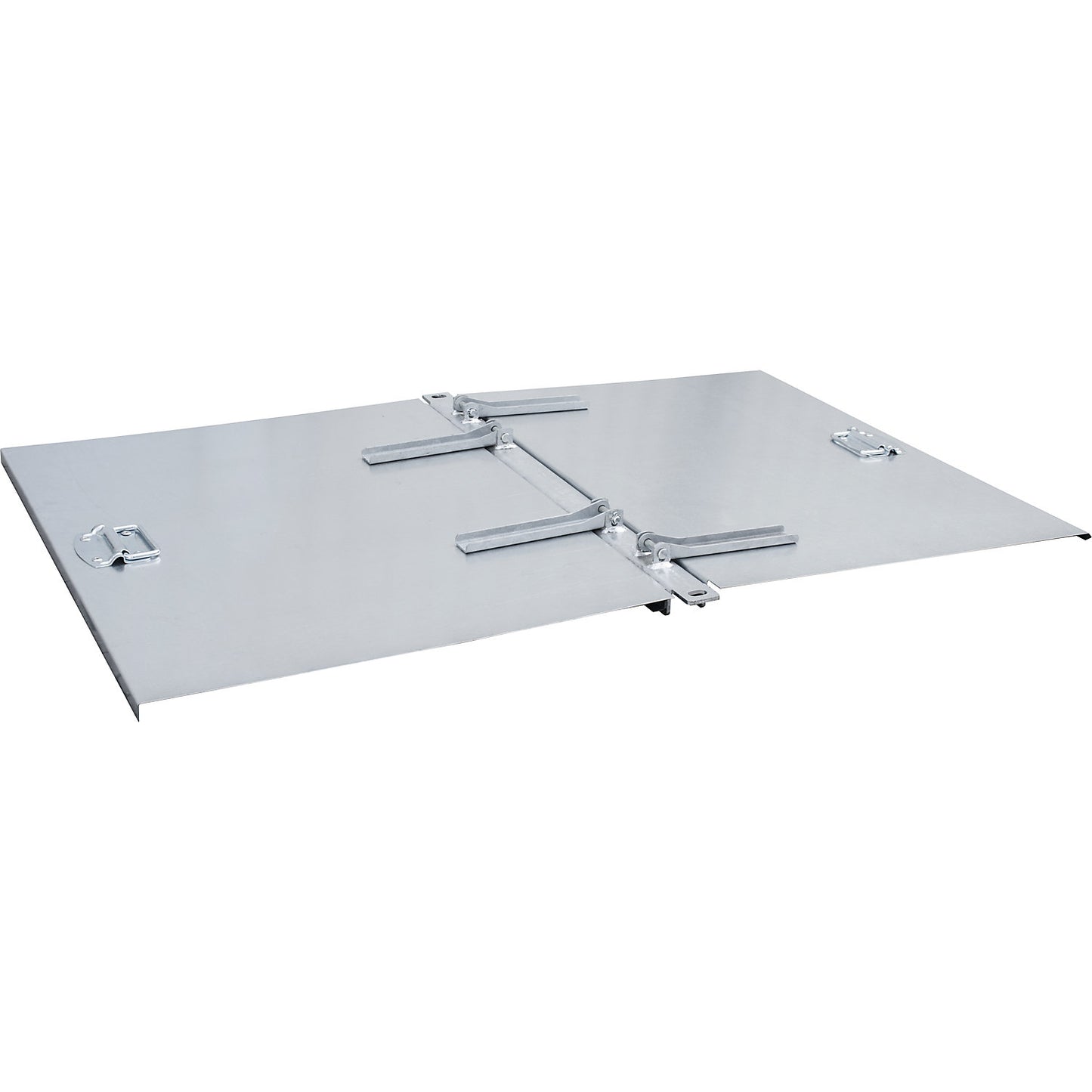 Lid, zinc plated, for skip capacity 0.55 m³, opens on two sides.
