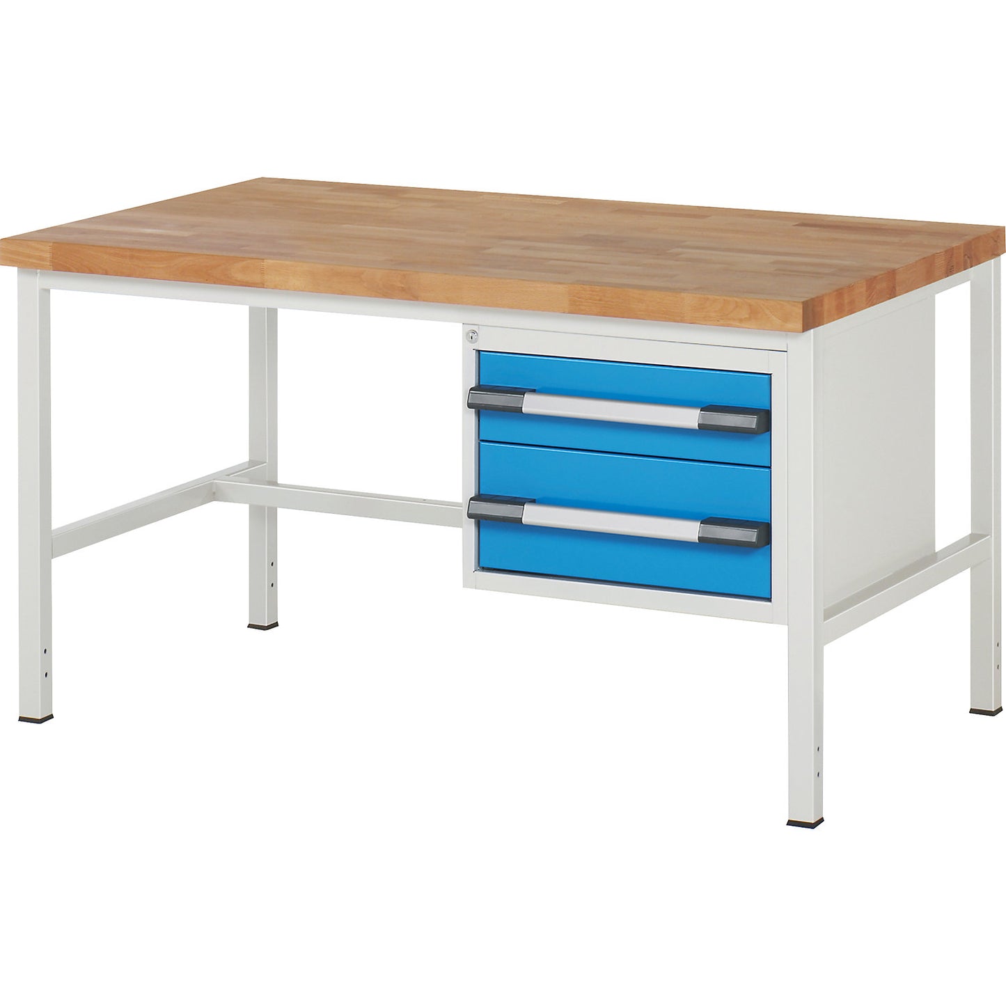 Workbench, Series 8000 frame construction, 2 drawers: 1 x 150 mm, 1 x 210 mm, WxD 1500 x 900 mm.