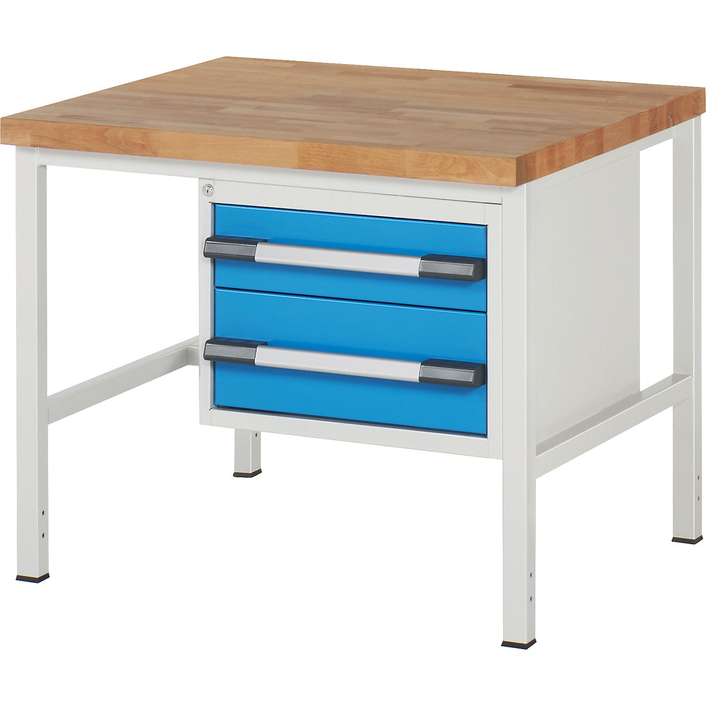 Workbench, Series 8000 frame construction, 2 drawers: 1 x 150 mm, 1 x 210 mm, WxD 1250 x 900 mm.
