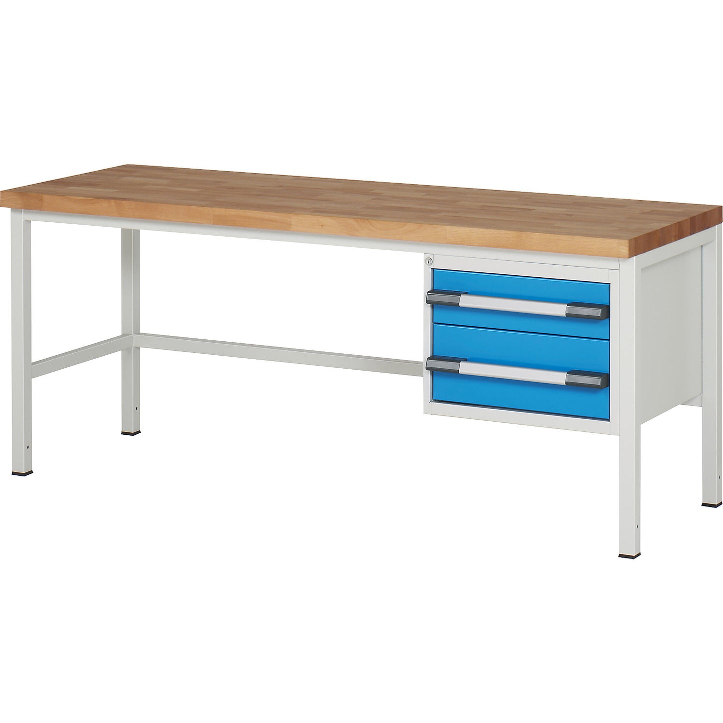 Workbench, Series 8000 frame construction, 2 drawers: 1 x 150 mm, 1 x 210 mm, WxD 2000 x 700 mm.