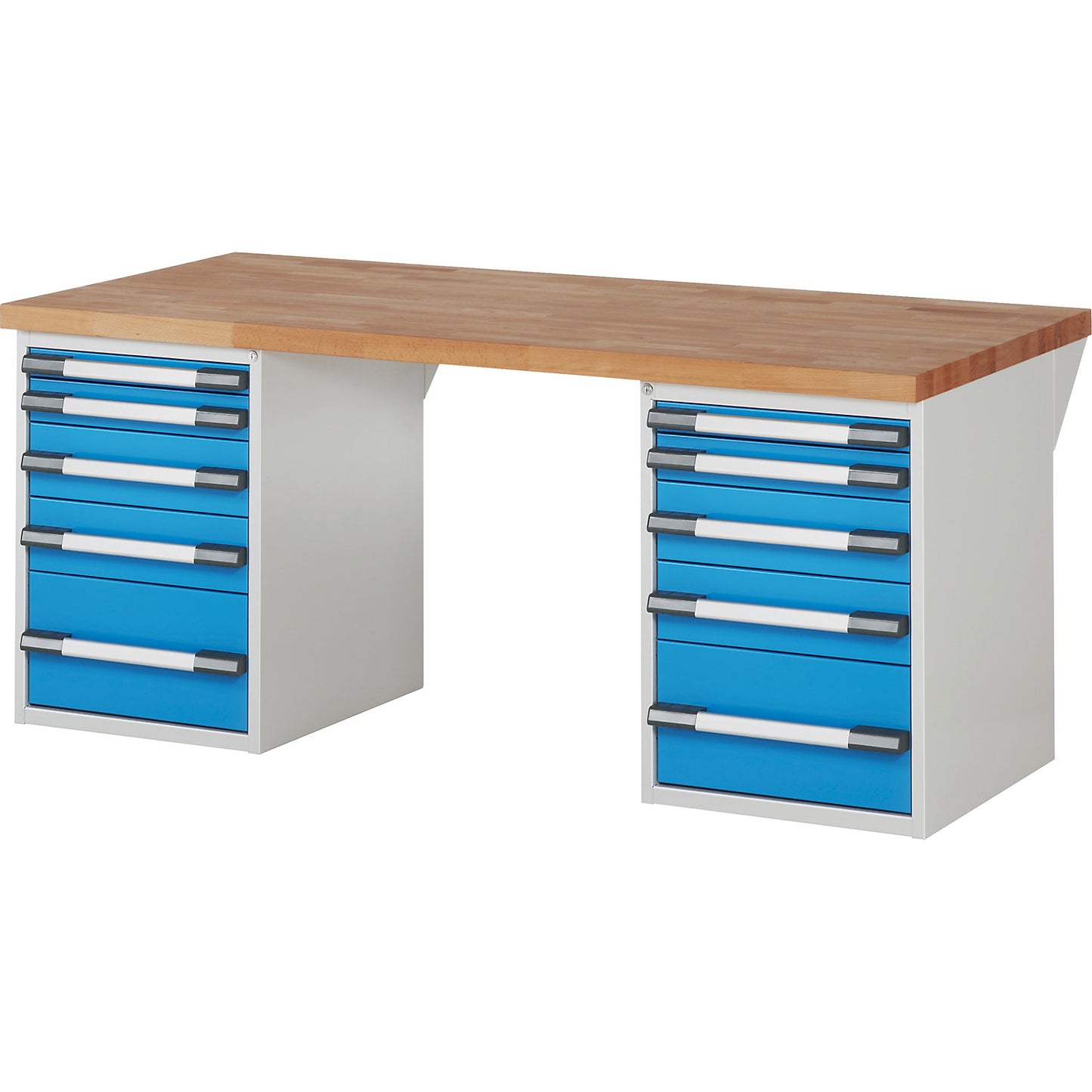 Workbench, Series 7000 modular system, 10 drawers, WxD 2000 x 900 mm.