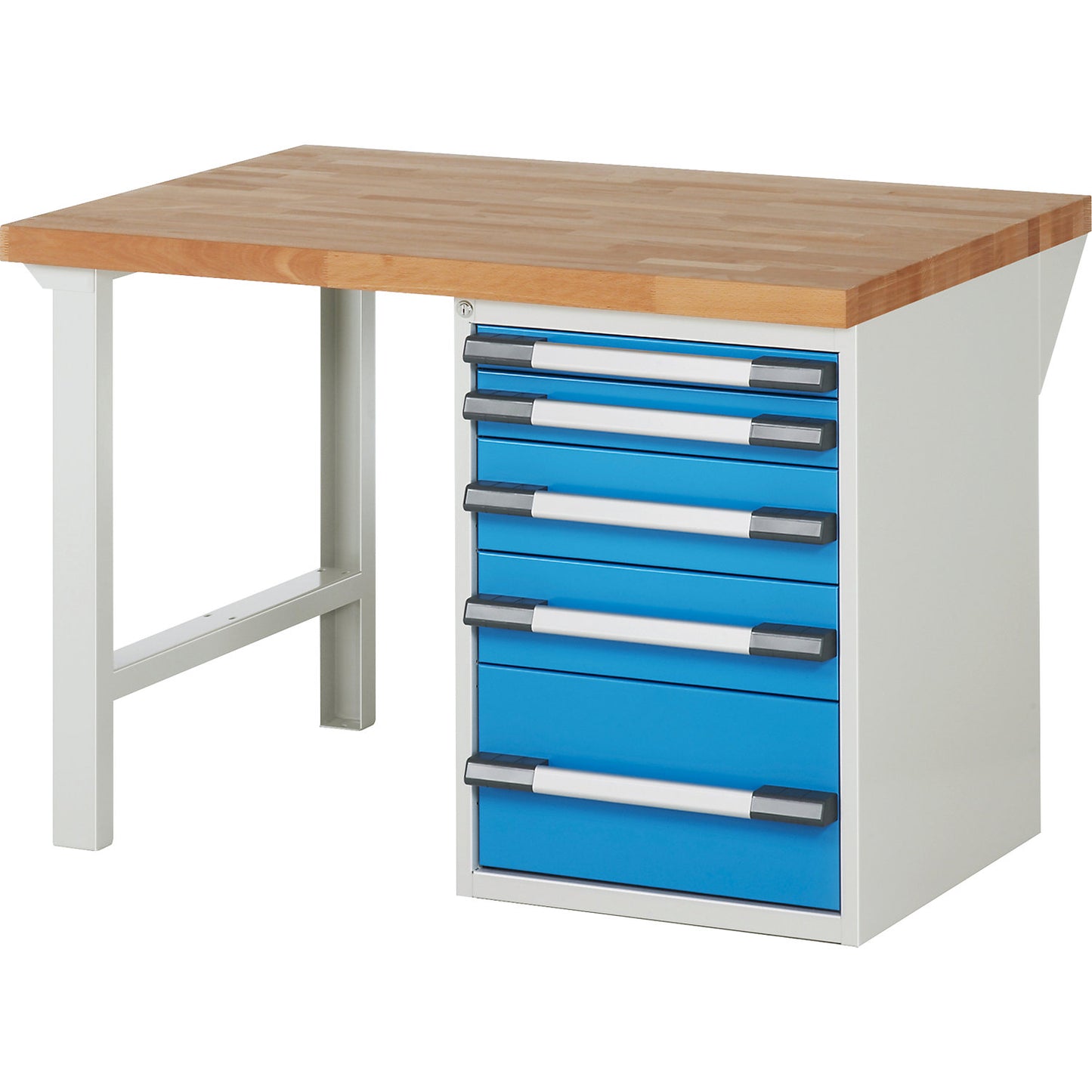 Workbench, Series 7000 modular system, 5 drawers, WxD 1250 x 900 mm.