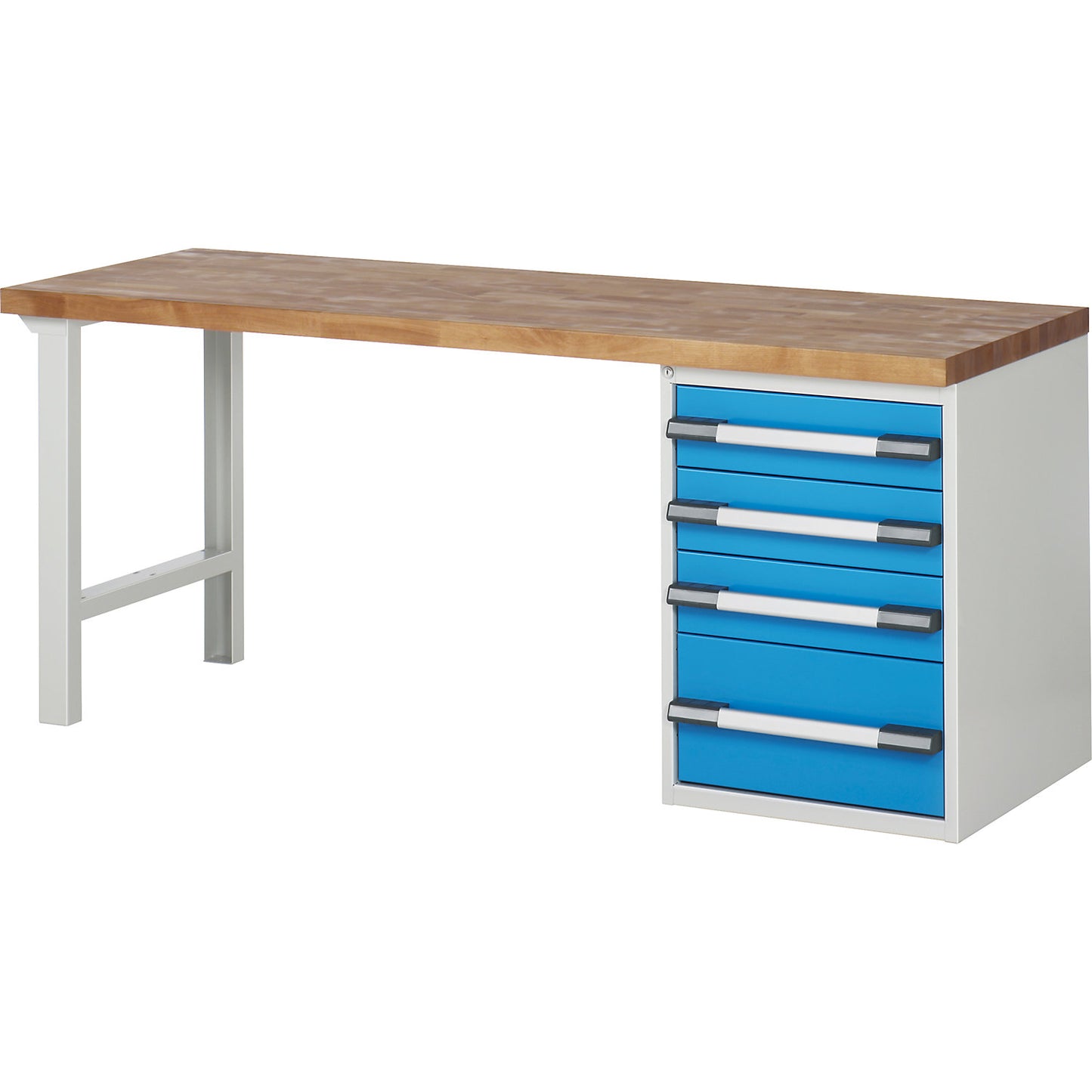 Workbench, Series 7000 modular system, 4 drawers, WxD 2000 x 700 mm.