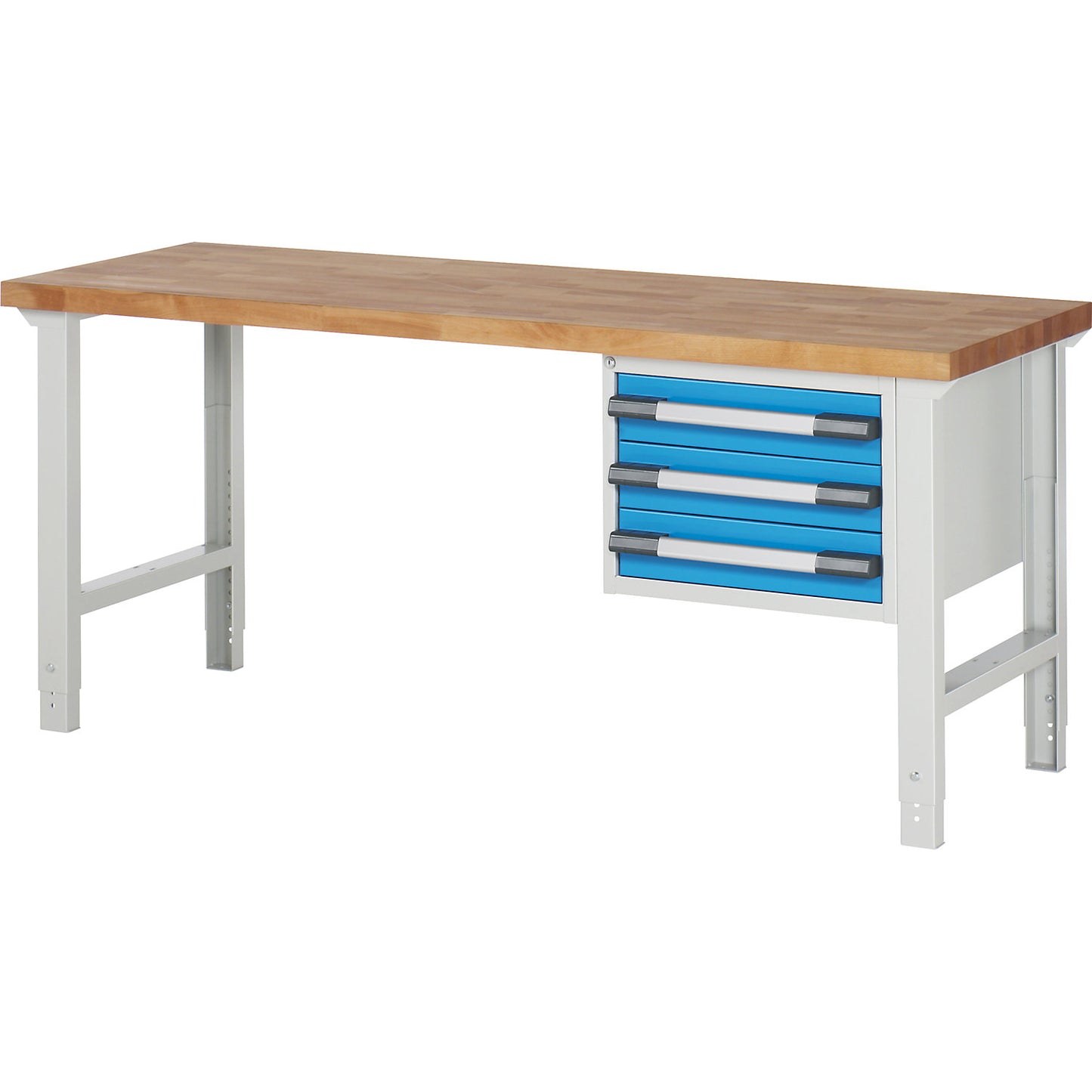 Workbench, Series 7000 modular system, 3 drawers, WxD 2000 x 700 mm.