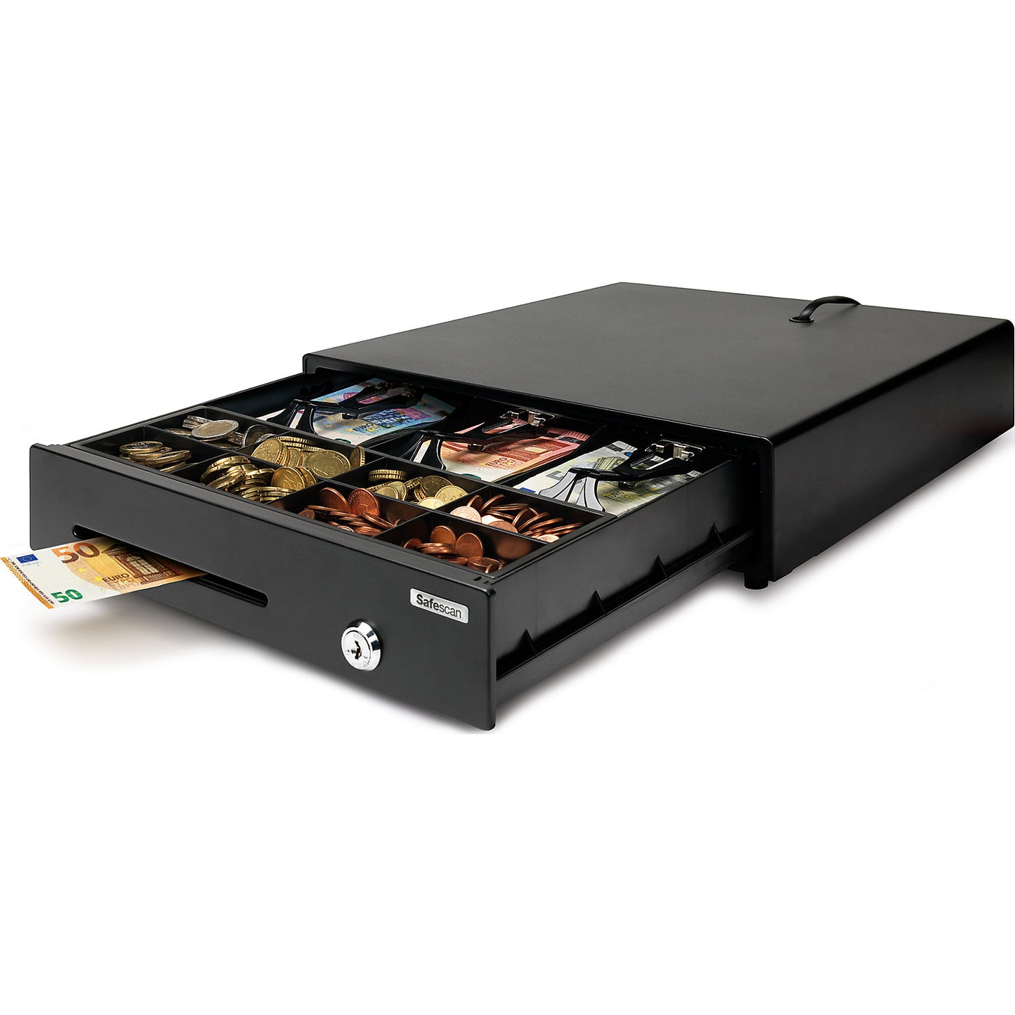 Low duty cash drawer, SAFESCAN LD-3336, 8 coin compartments / 3 banknote compartments.