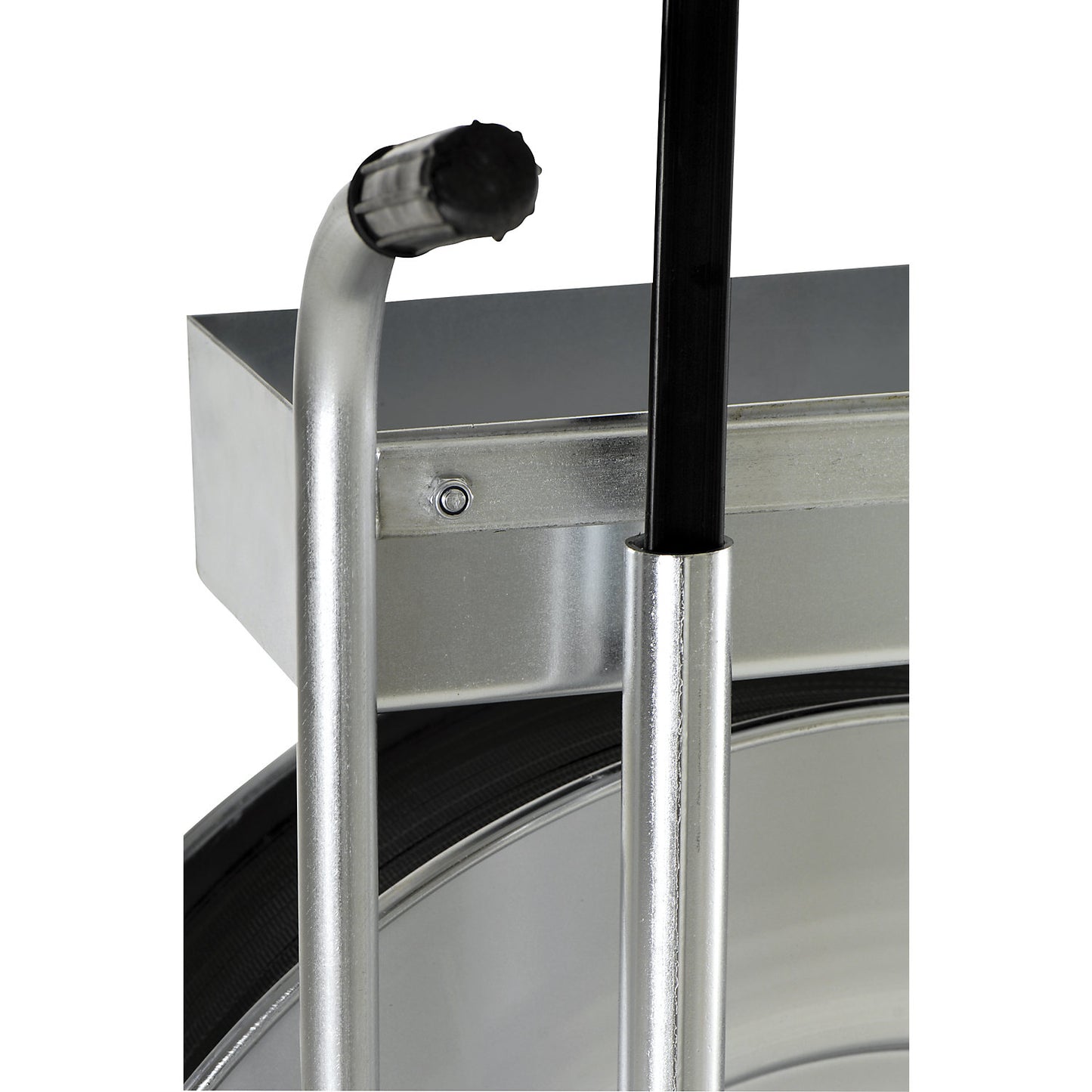 Strap dispenser for PP, PET and heavy duty PET strapping, for strap width 13 - 19 mm, mobile, with storage compartment and roller brake.