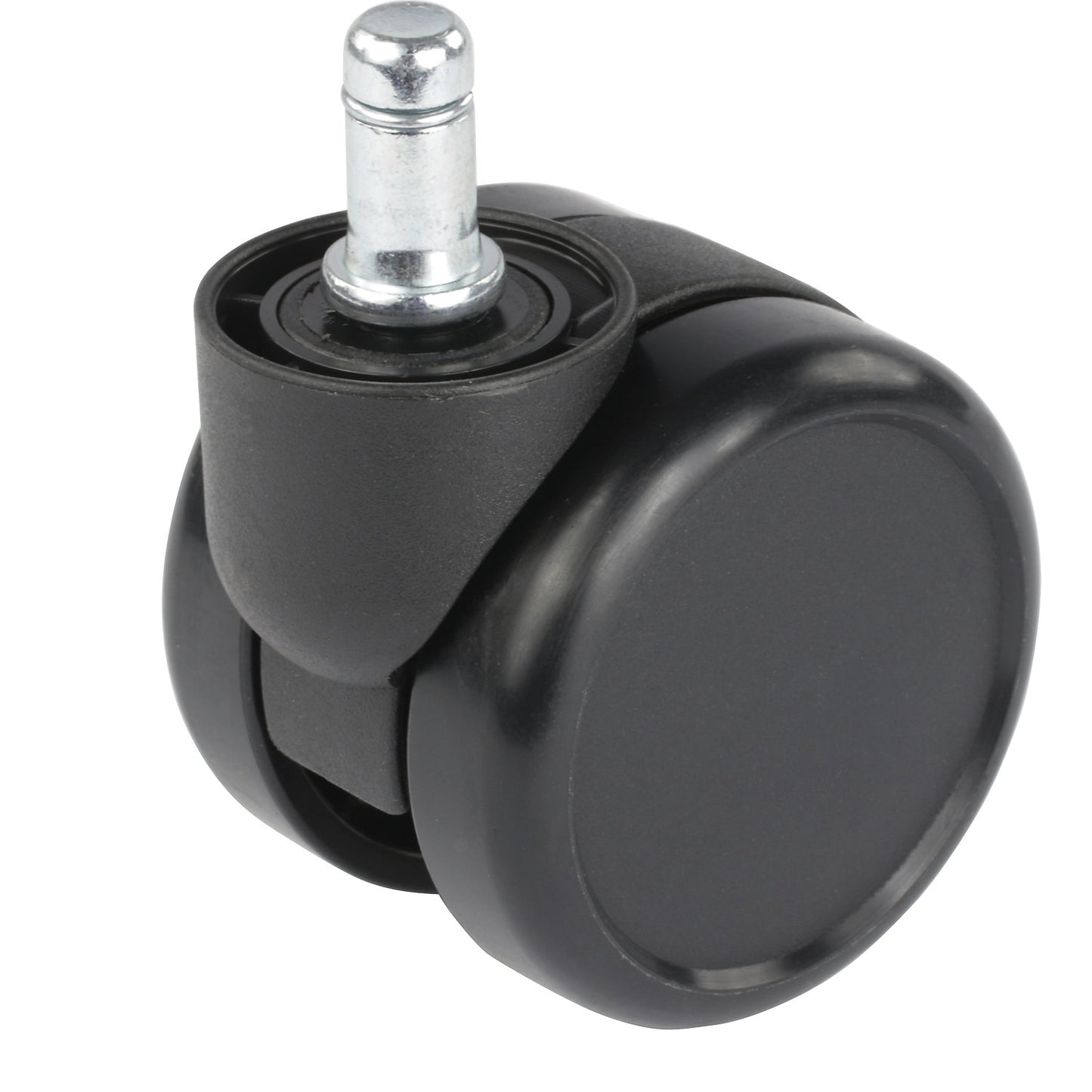 Chair castor, wheel Ø 65 mm, pack of 5, socket pin with clamp ring, black, hard wheel, neck Ø 38 mm.