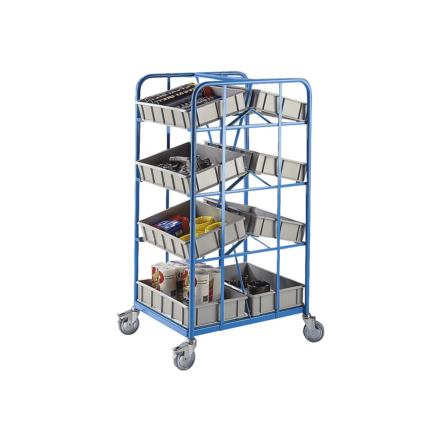 Order picking trolley, LxWxH 810 x 660 x 1520 mm, max. load 300 kg.