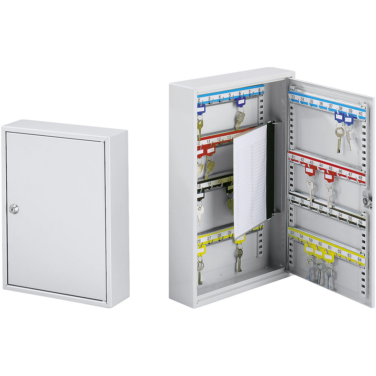 Security key cabinets, 300 hooks, HxWxD 550 x 380 x 205 mm, white aluminium.
