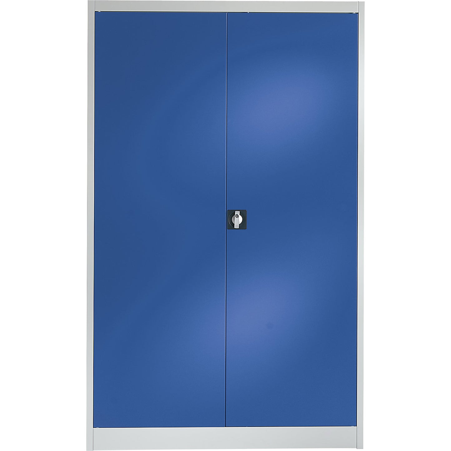 Storage cupboard, HxWxD 1950 x 1200 x 420 mm, light grey / brilliant blue.