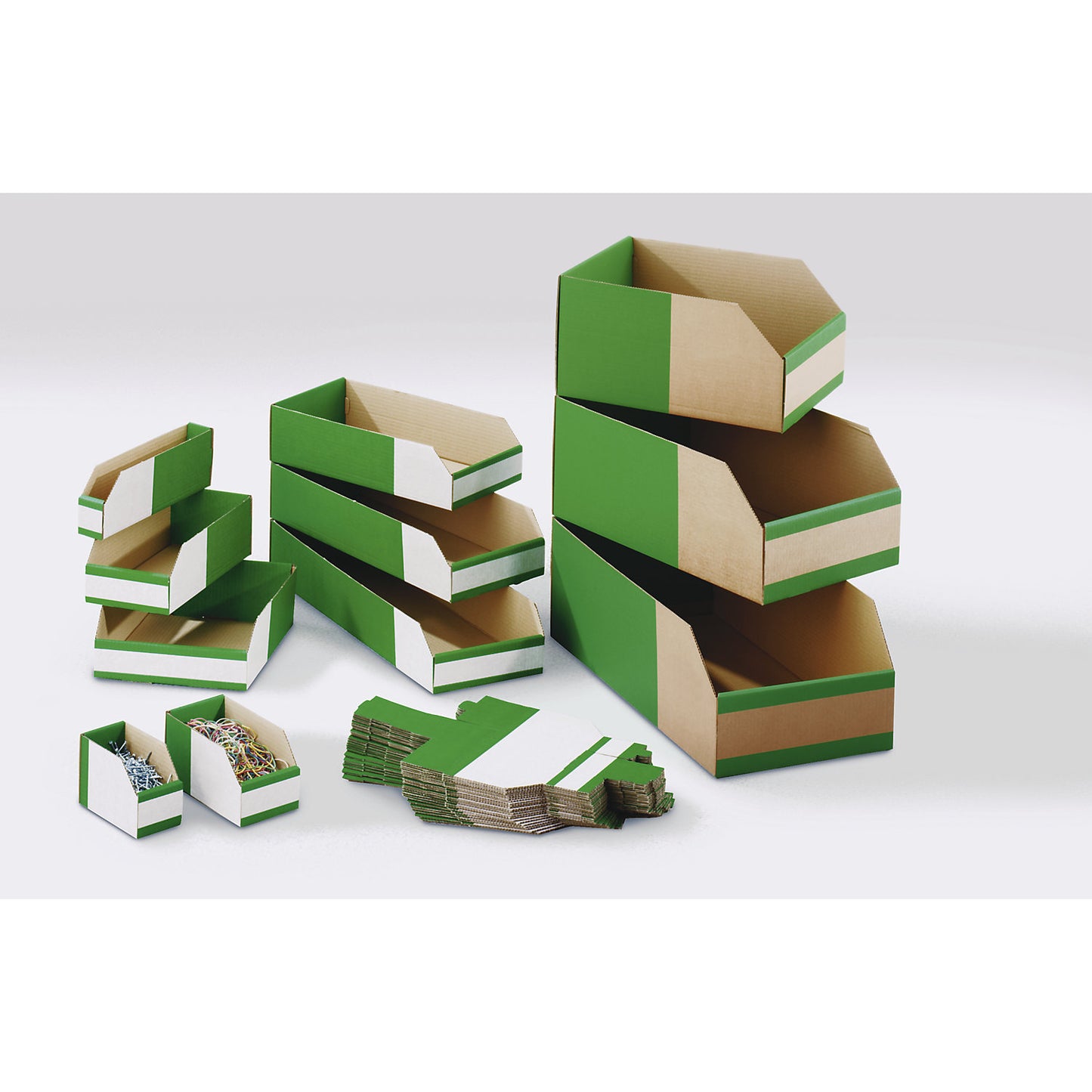 Corrugated storage bin, pack of 25, LxWxH 500x200x200 mm.