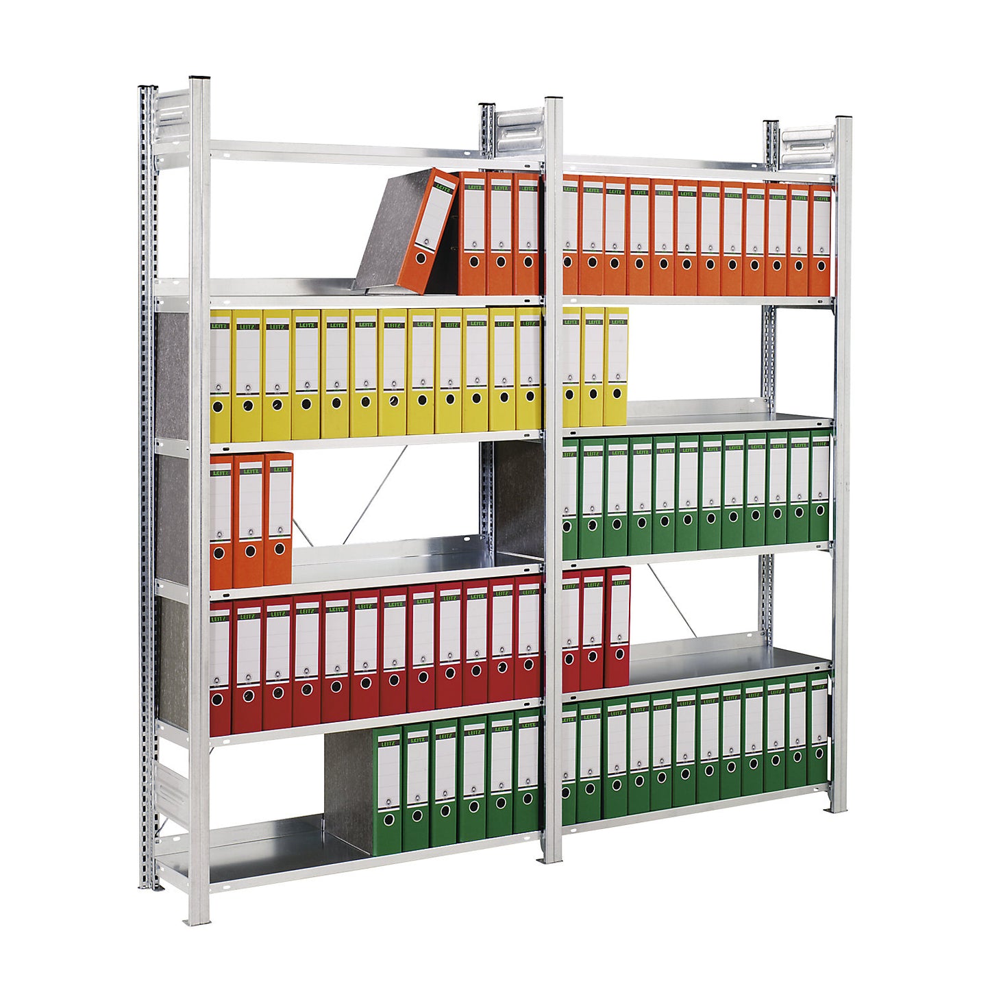 Boltless shelving unit, zinc plated, HxWxD 2000 x 2070 x 335 mm, with 12 shelves.