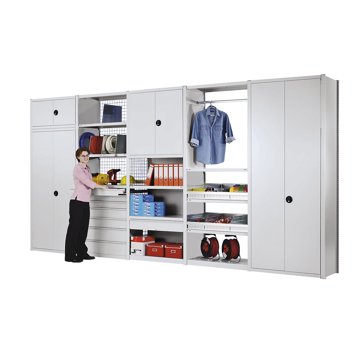 Clothes rail kit, for shelf unit width 1000 mm, zinc plated.