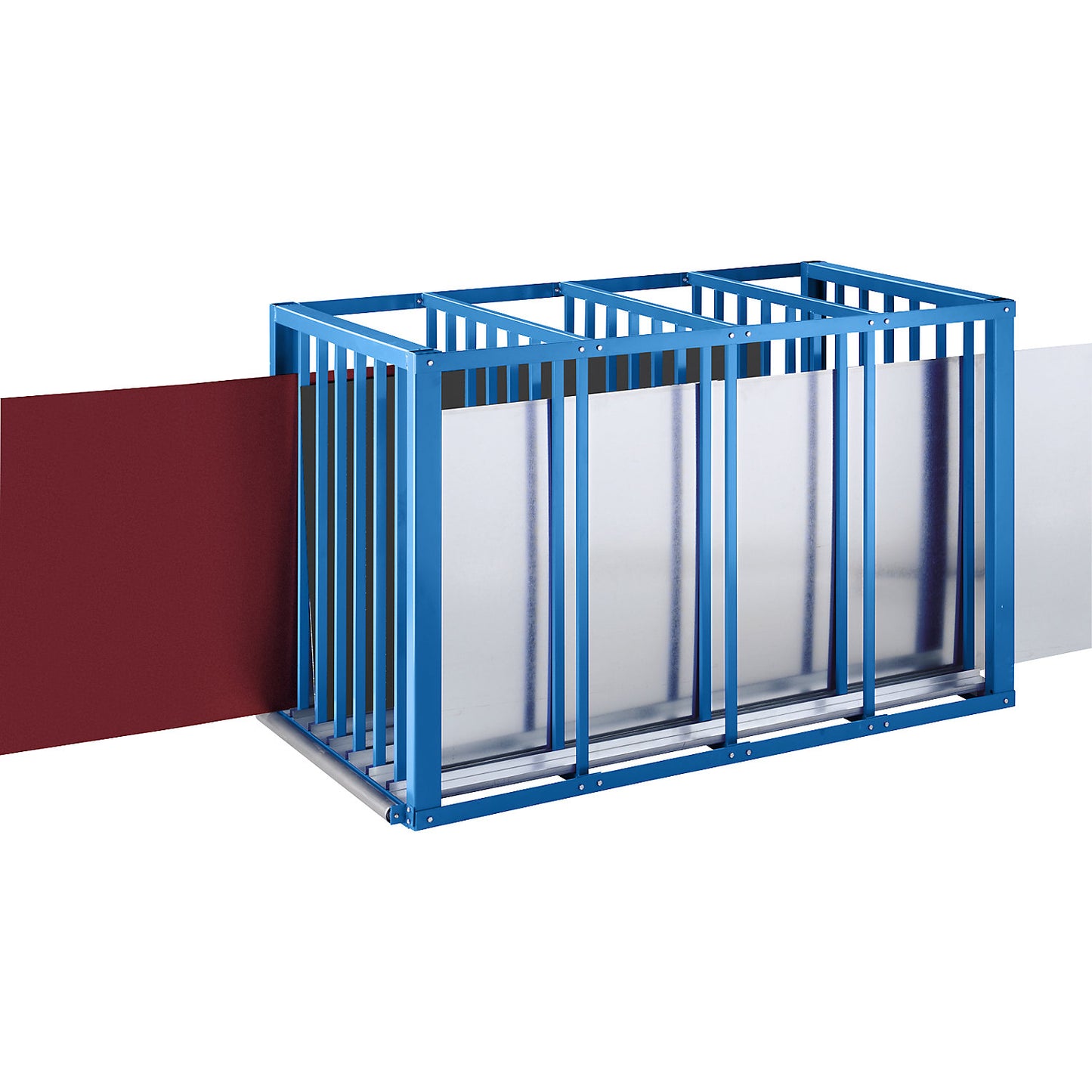 Sheet metal storage box, HxLxW 1250 x 1100 x 2000 mm, light blue.