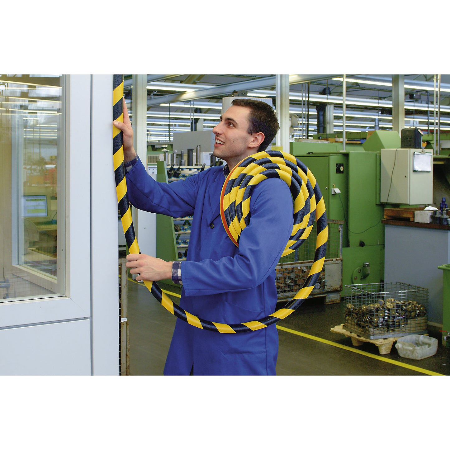 Knuffi® corner protection, colour, type A, 1 m piece, charcoal.