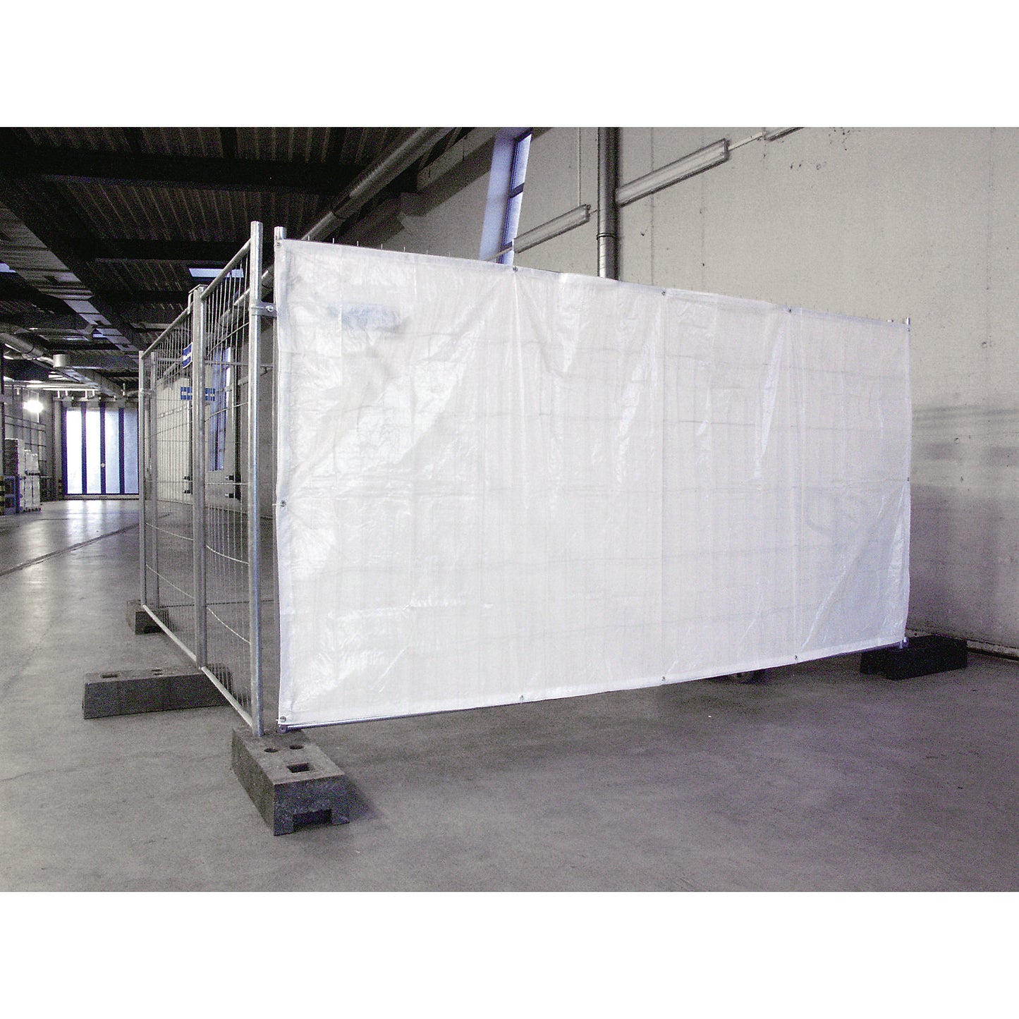Opaque sheet for mobile security fencing, HxW 2000 x 3500 mm, white.