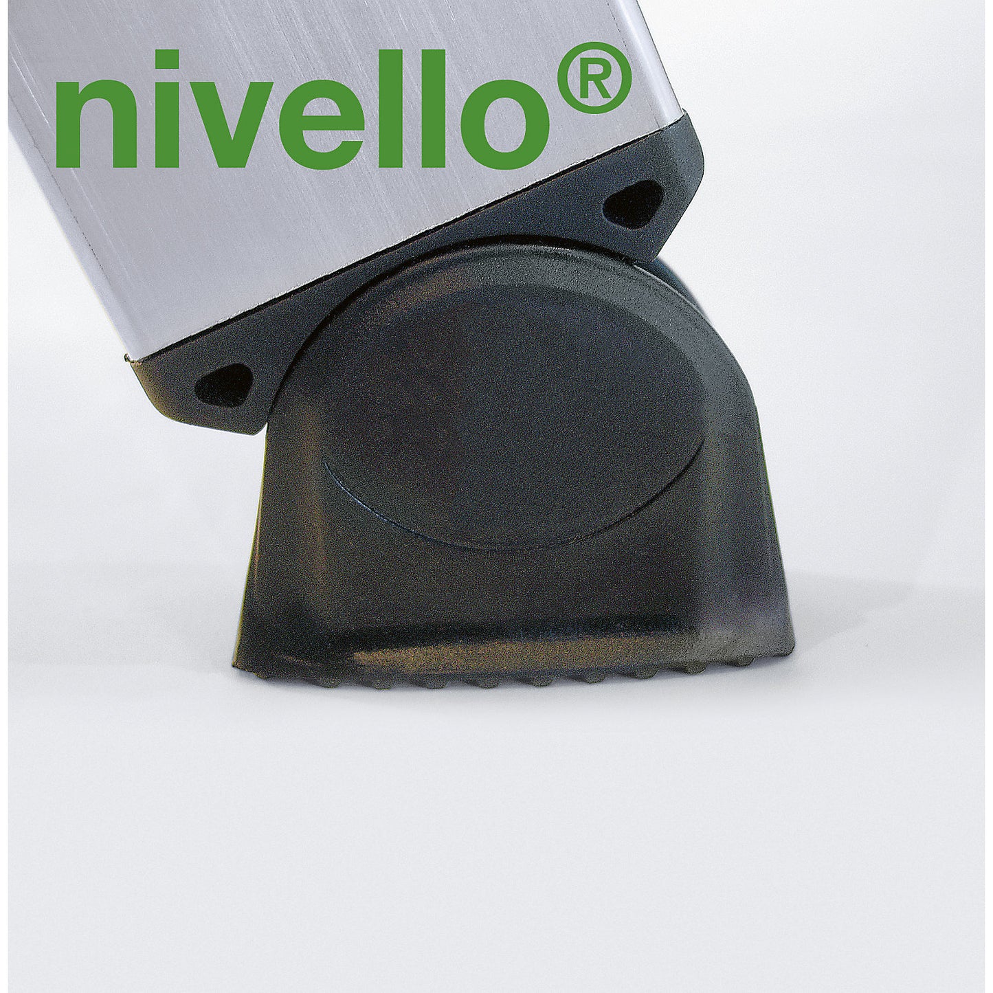 Lean to ladder with rungs, professional version, width 420 mm, 16 rungs, with nivello® support.