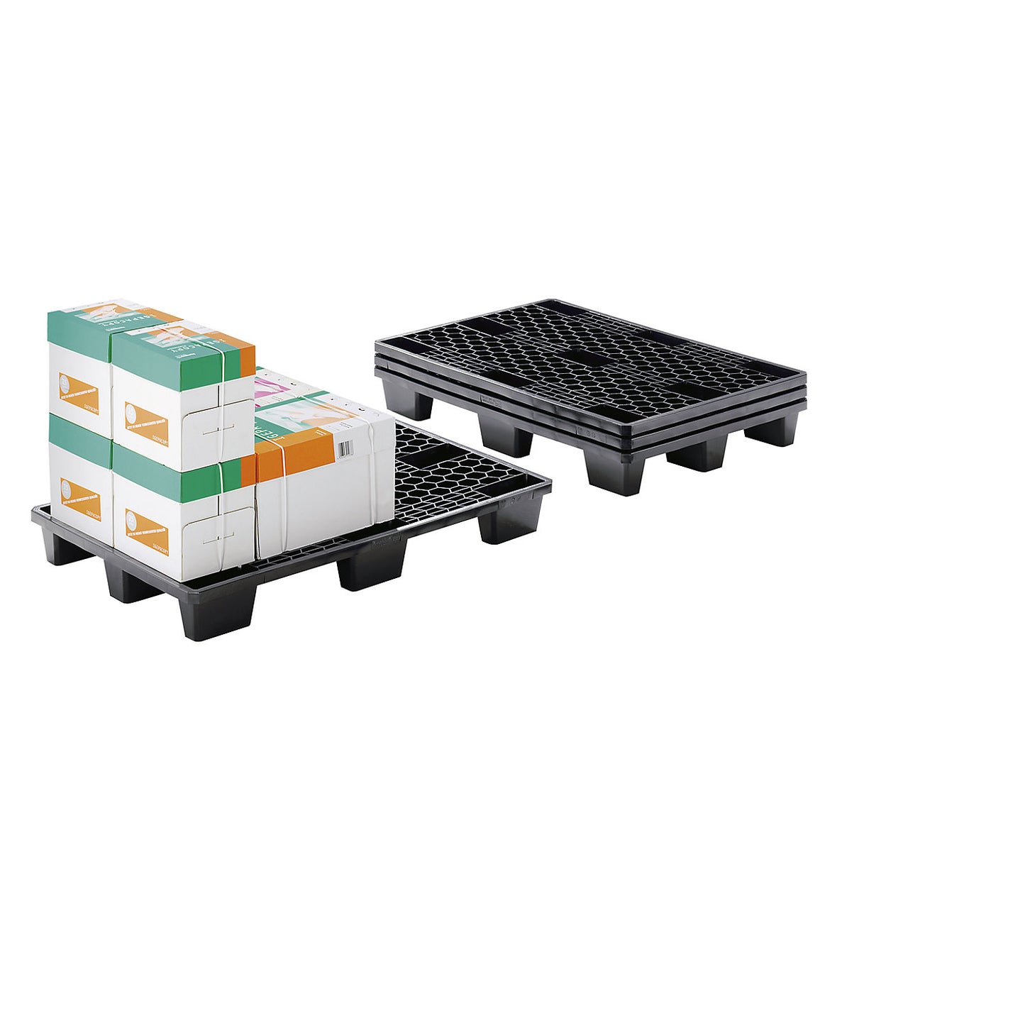 Industrial stacking pallet, LxW 1200 x 1000 mm, perforated, 1+ items.