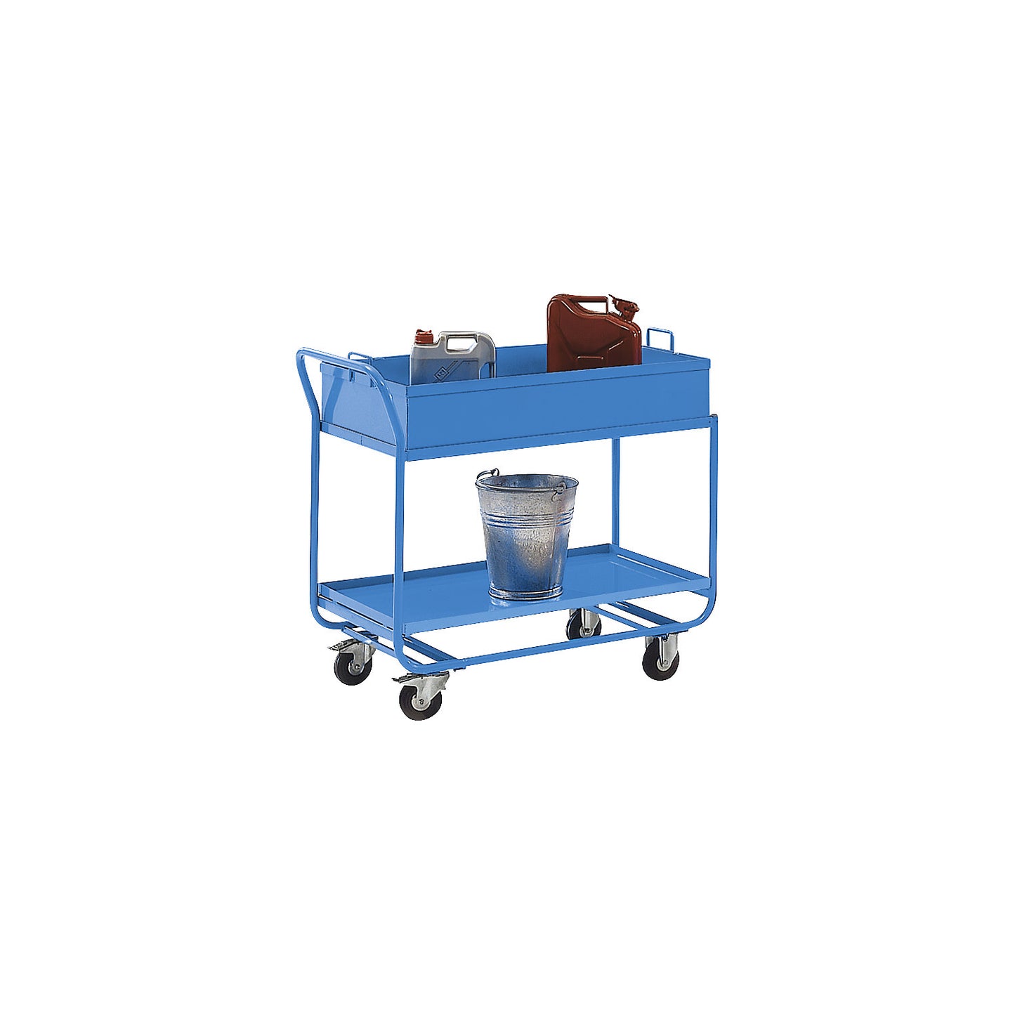 Table trolley, with removable tray, light blue.