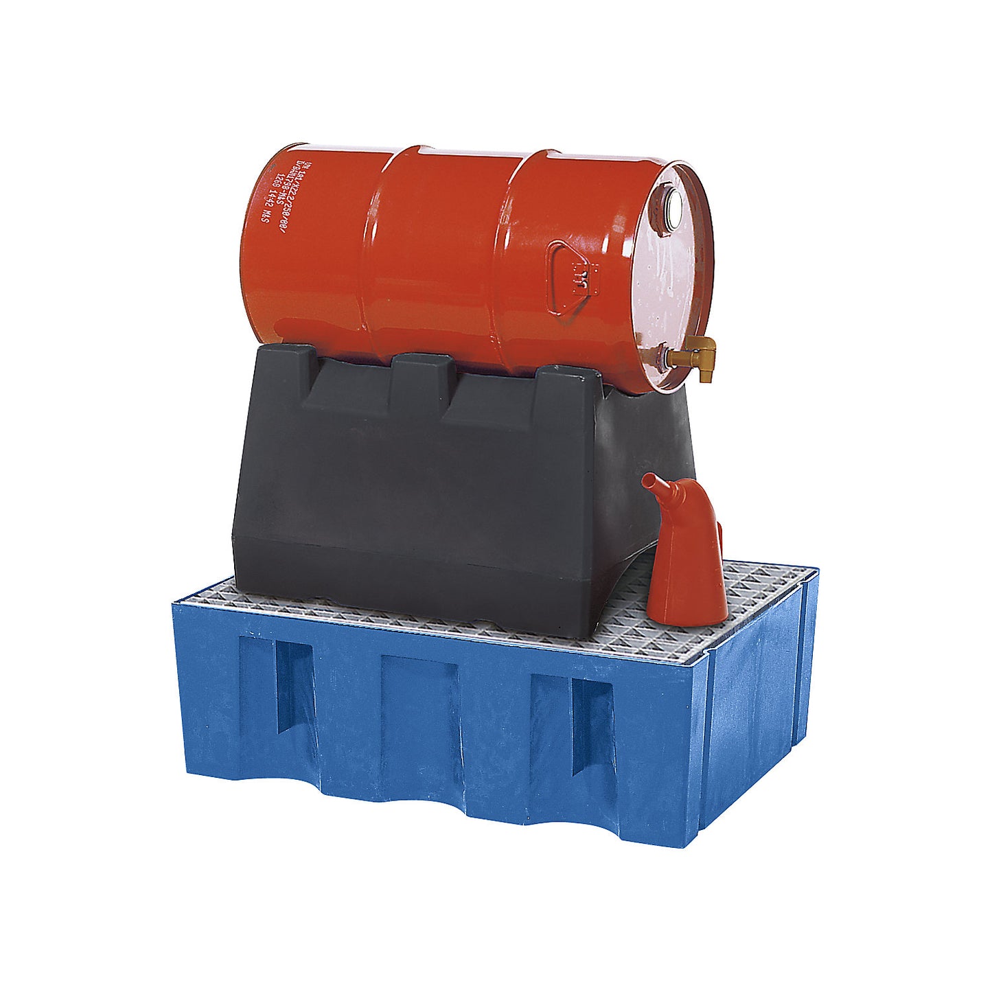 PE sump tray for 60 litre drums, sump capacity 60 l, floor / pallet sump, with zinc plated grate.