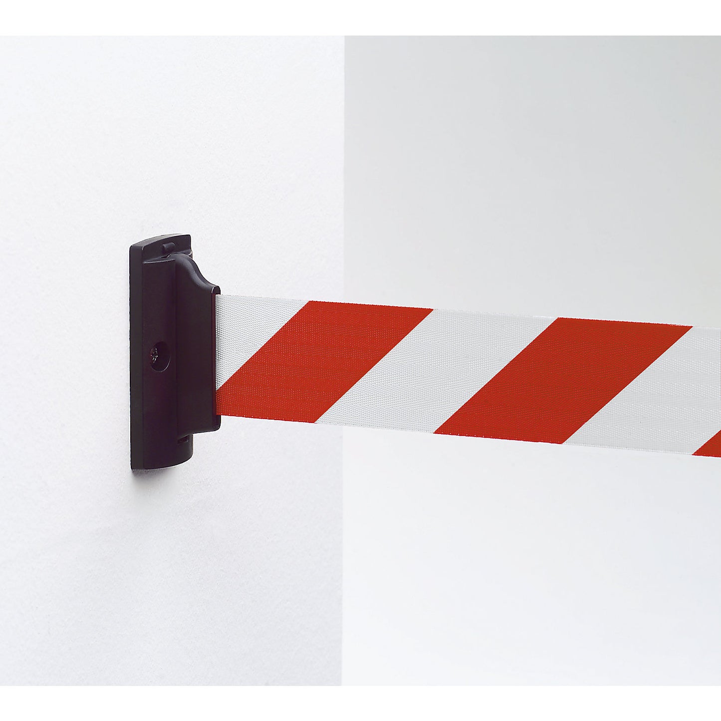 Wall clip, for attaching tape belt, of tape barrier posts.