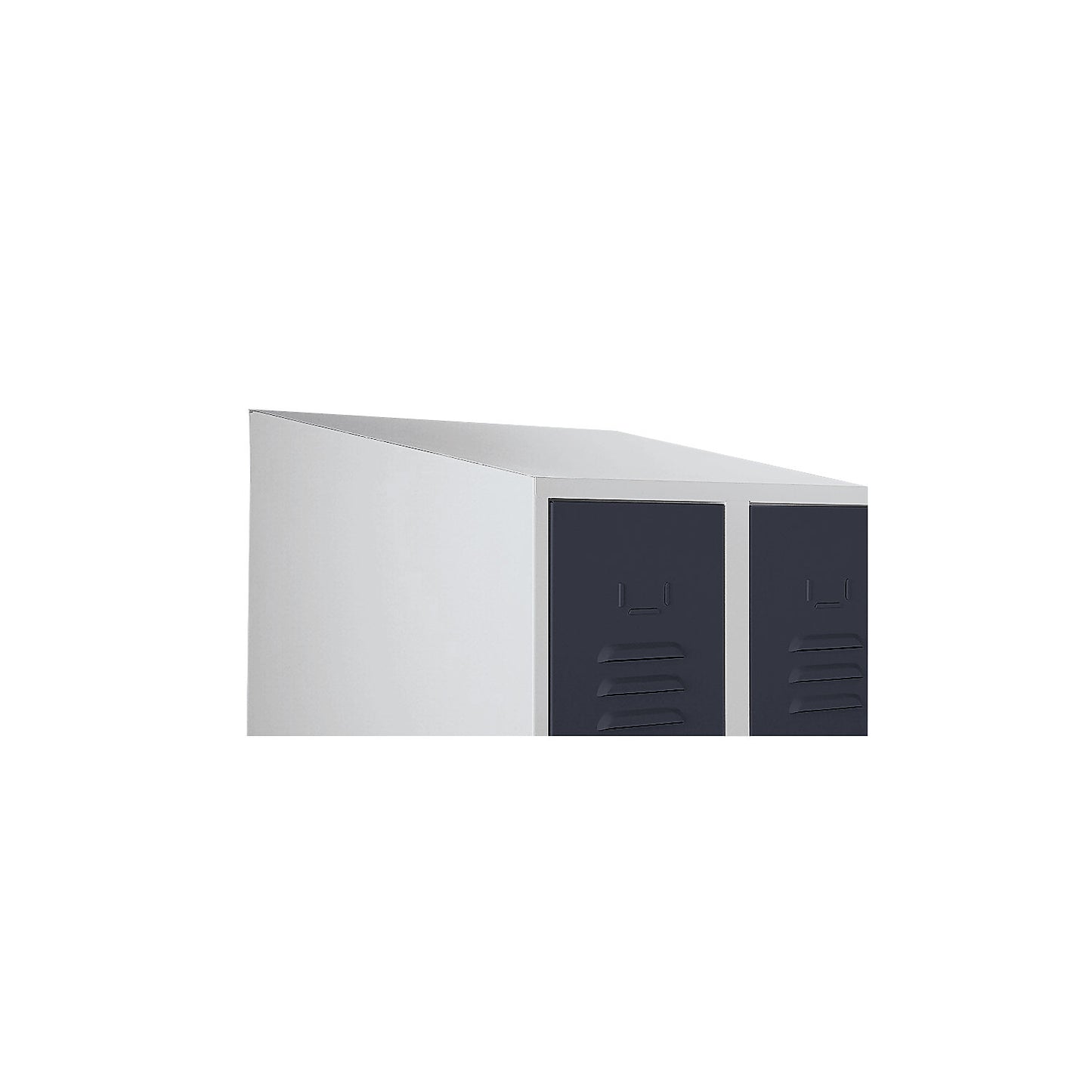 Sloped roof, 100 mm higher at rear, for each 300 mm wide compartment.