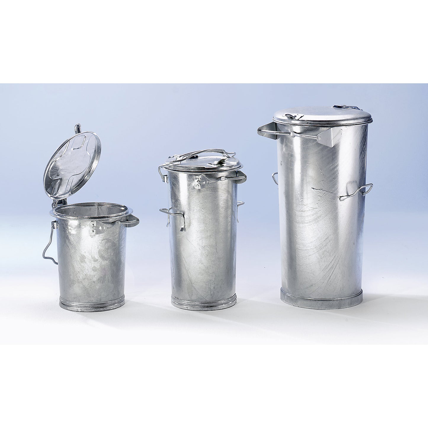 General waste bin, steel, capacity 50 l, HxØ 670 x 330 mm, hot dip galvanised.